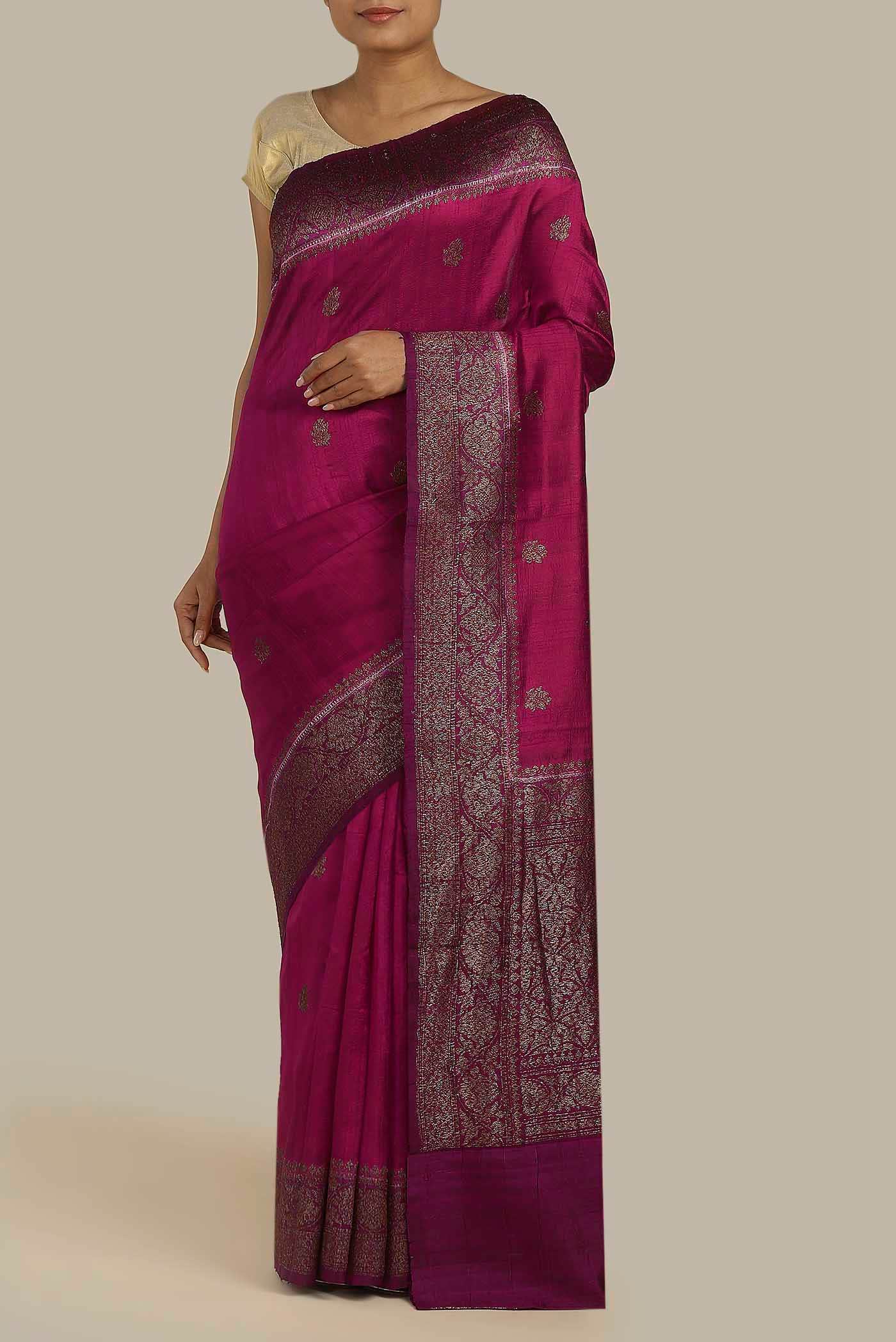 Pink Banarasi Katan Silk Saree