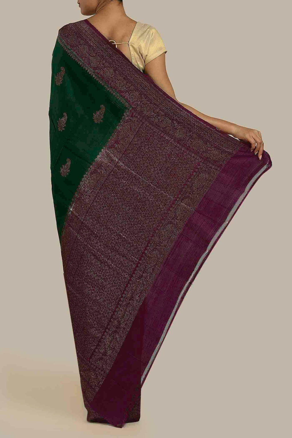 Green Banarasi Katan Silk Saree