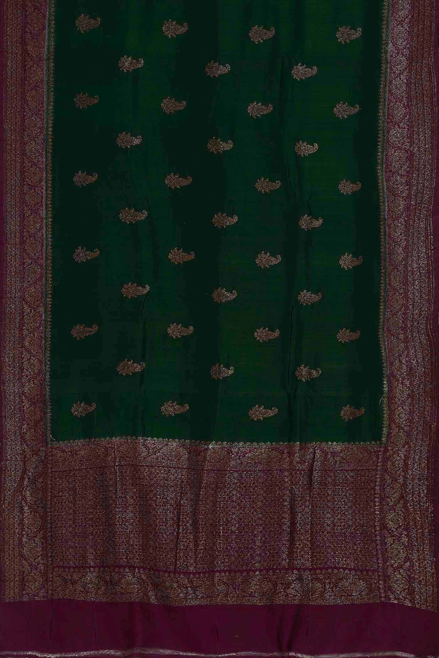 Green Banarasi Katan Silk Saree
