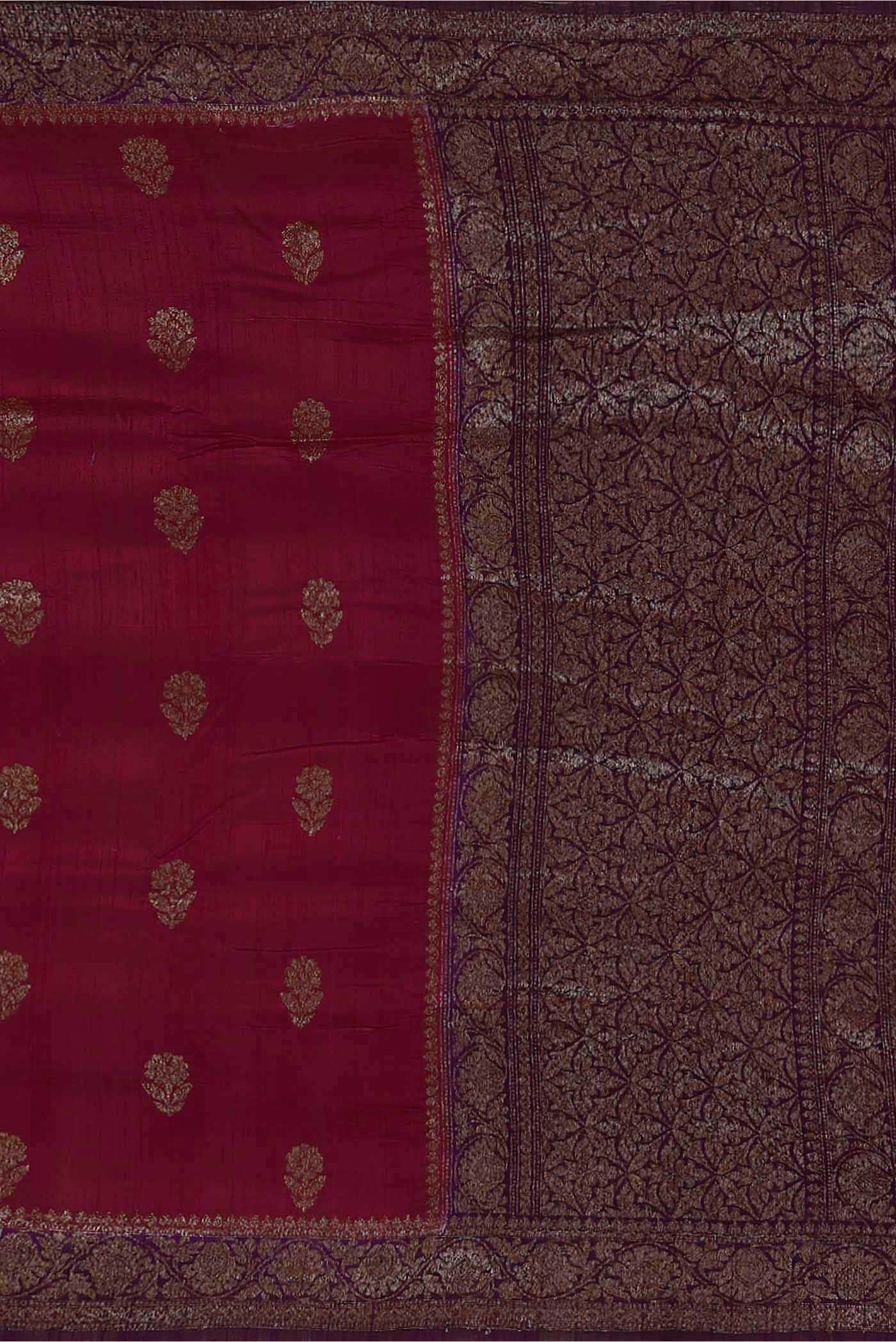 Maroon Banarasi Katan Silk Saree