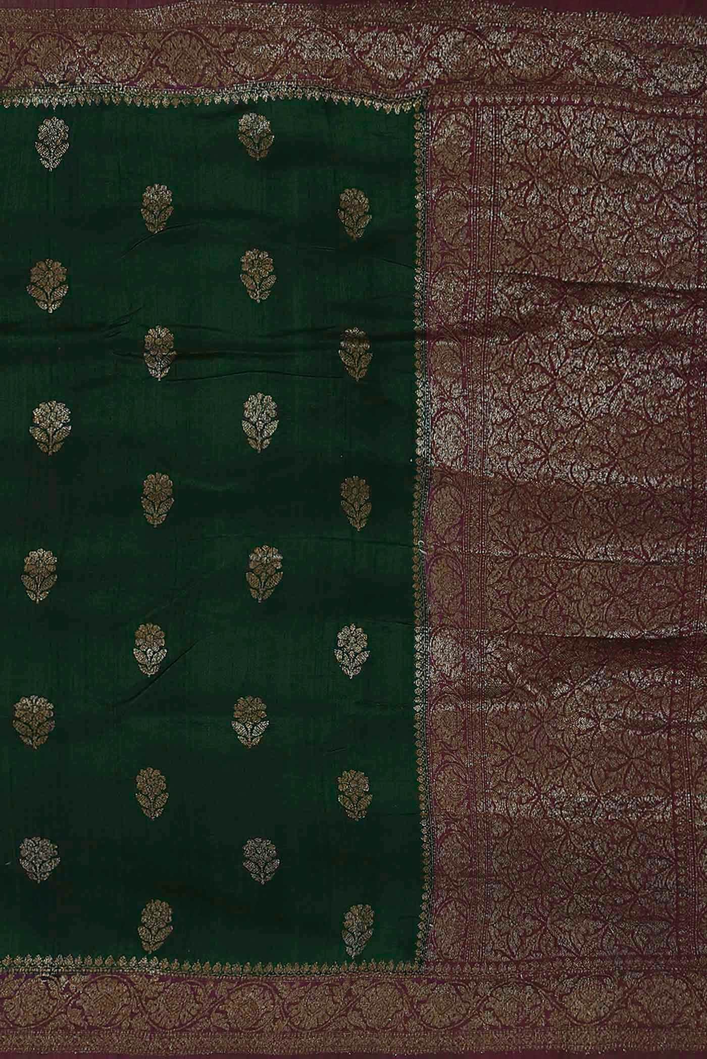 Green Banarasi Katan Silk Saree