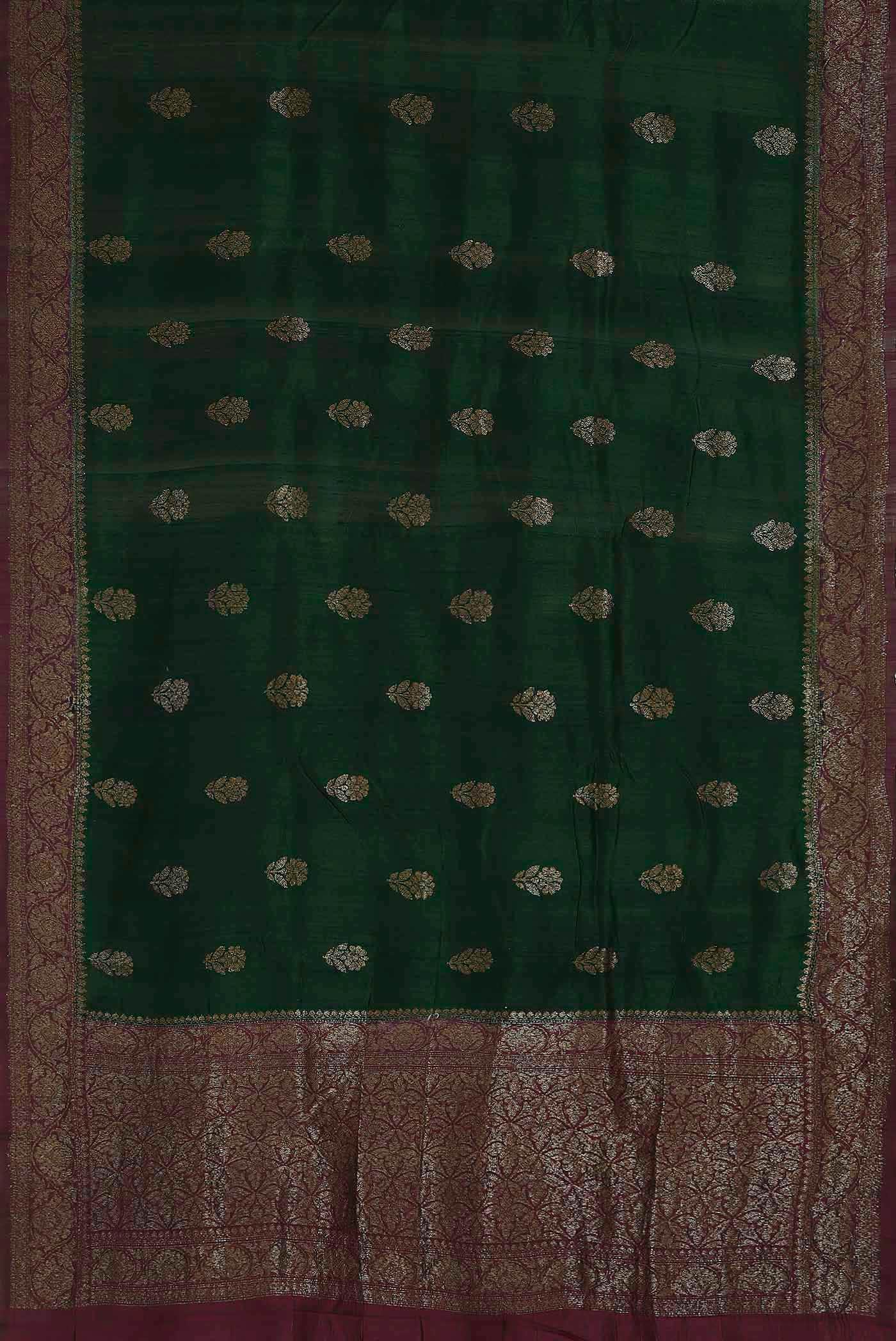 Green Banarasi Katan Silk Saree