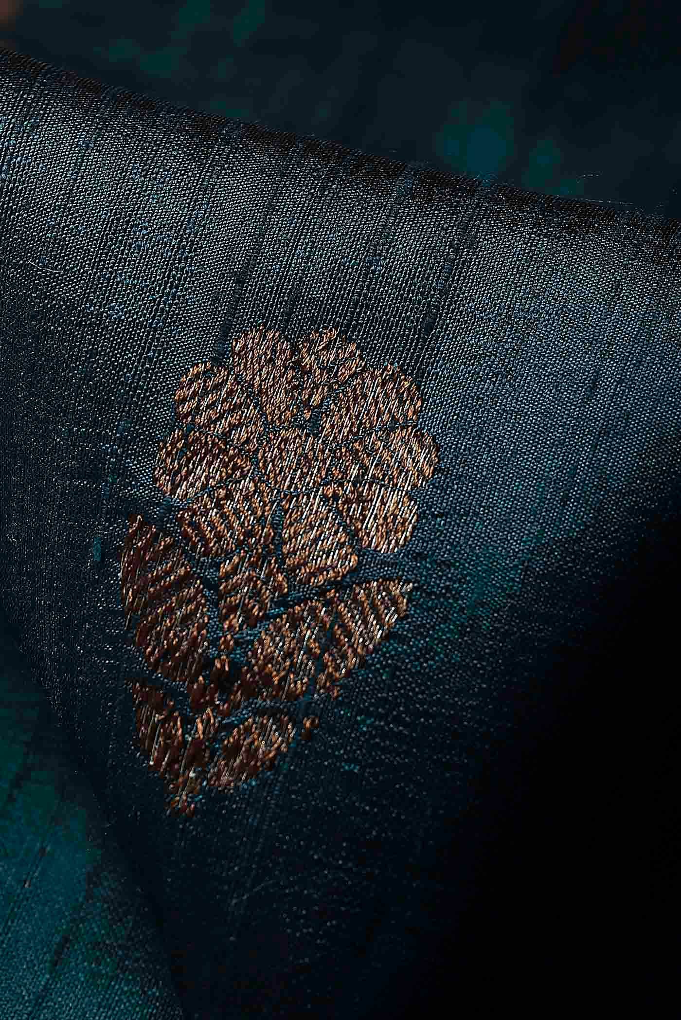 Blue Banarasi Katan Silk Saree