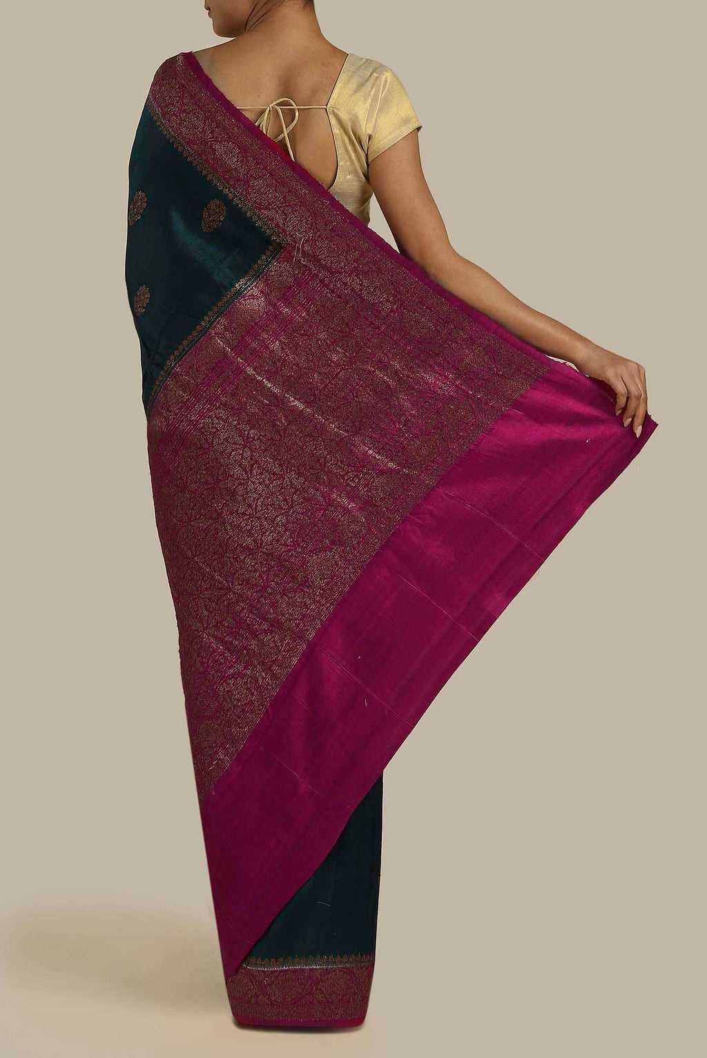 Blue Banarasi Katan Silk Saree
