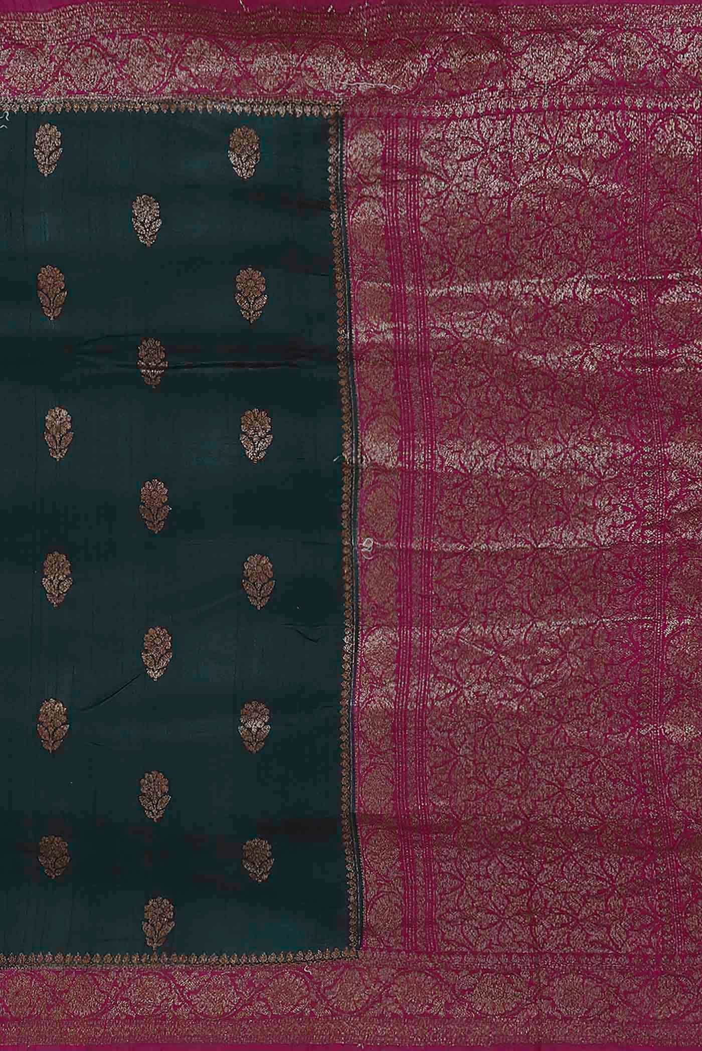 Blue Banarasi Katan Silk Saree