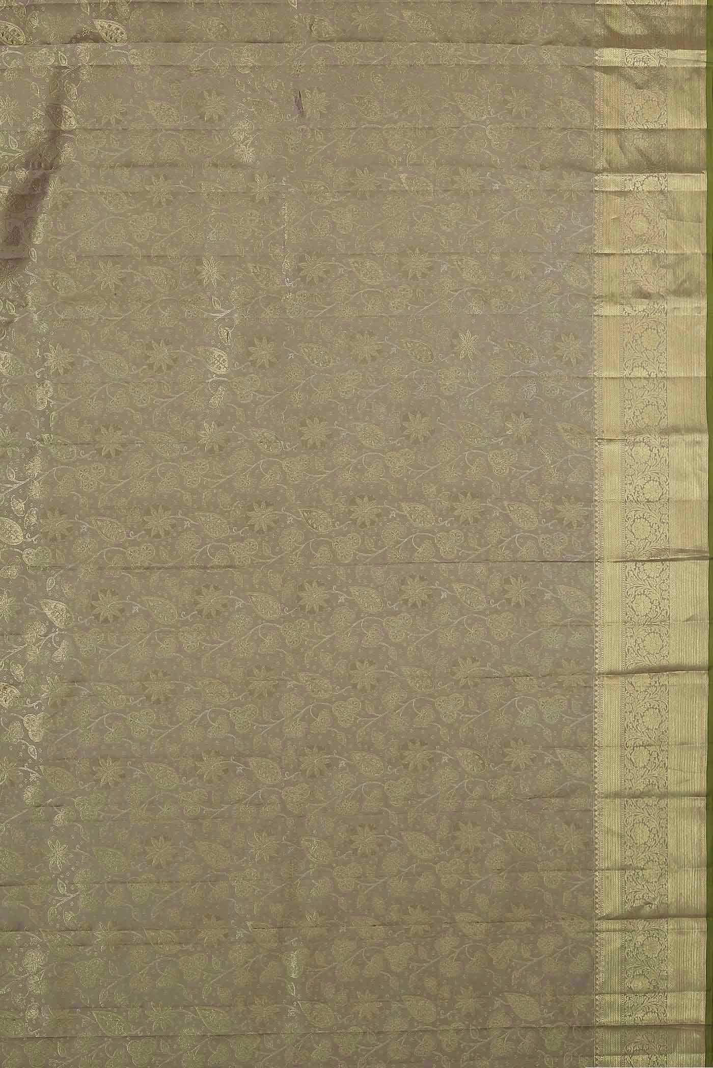 Beige Kanchipuram Silk Saree