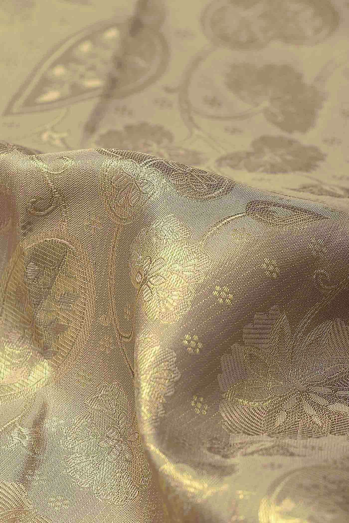 Beige Kanchipuram Silk Saree