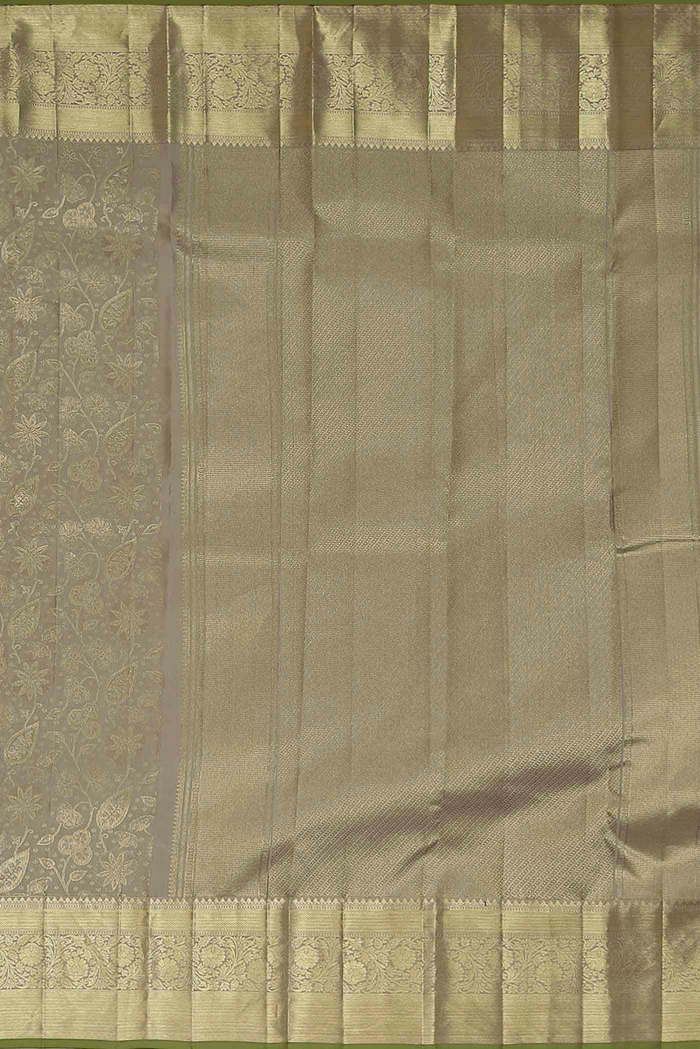 Beige Kanchipuram Silk Saree