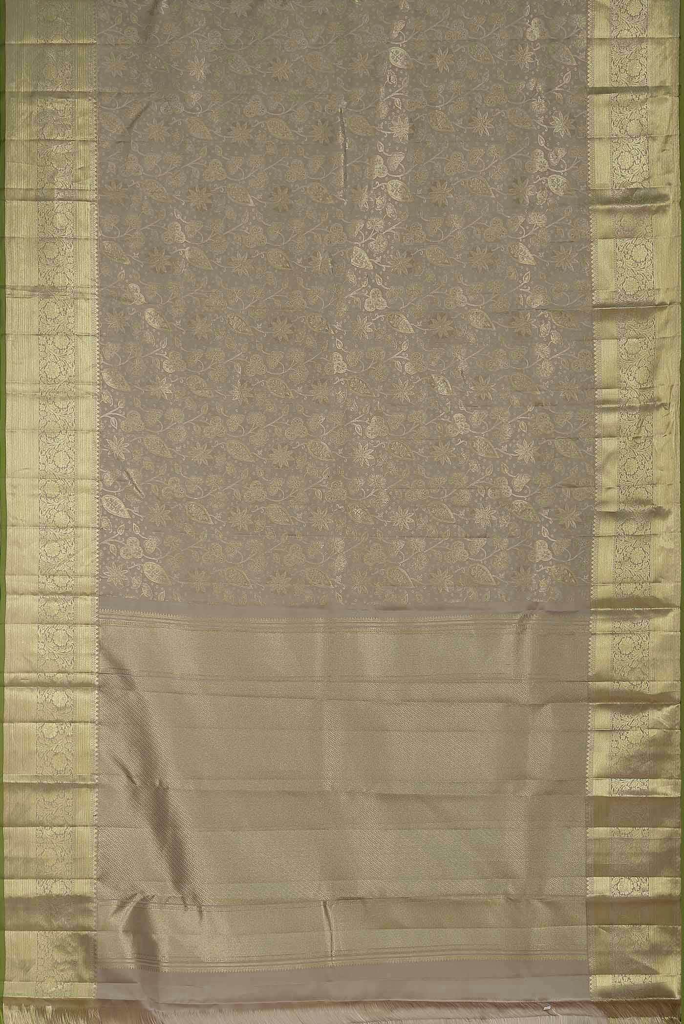 Beige Kanchipuram Silk Saree