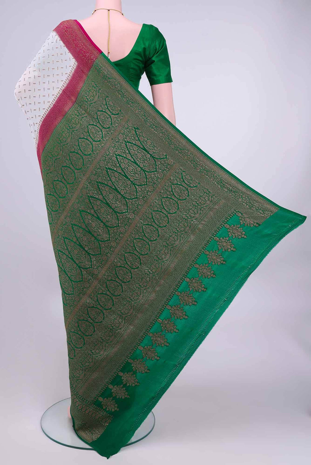 Off White Banarasi Georgette Saree