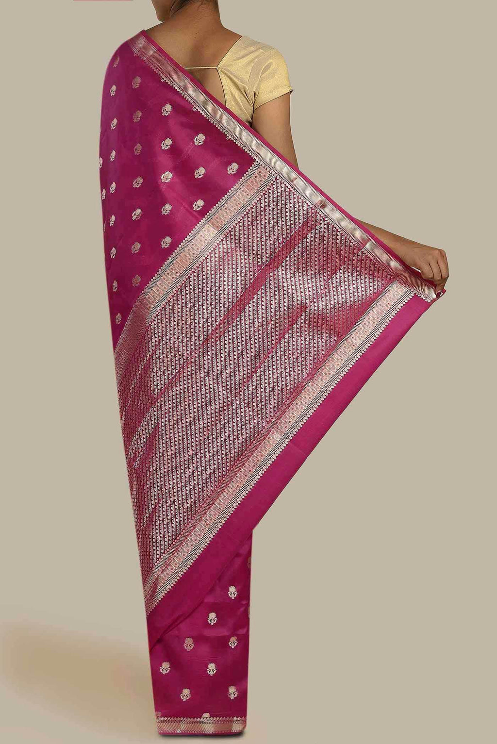 Pink Banarasi Raw Silk Saree