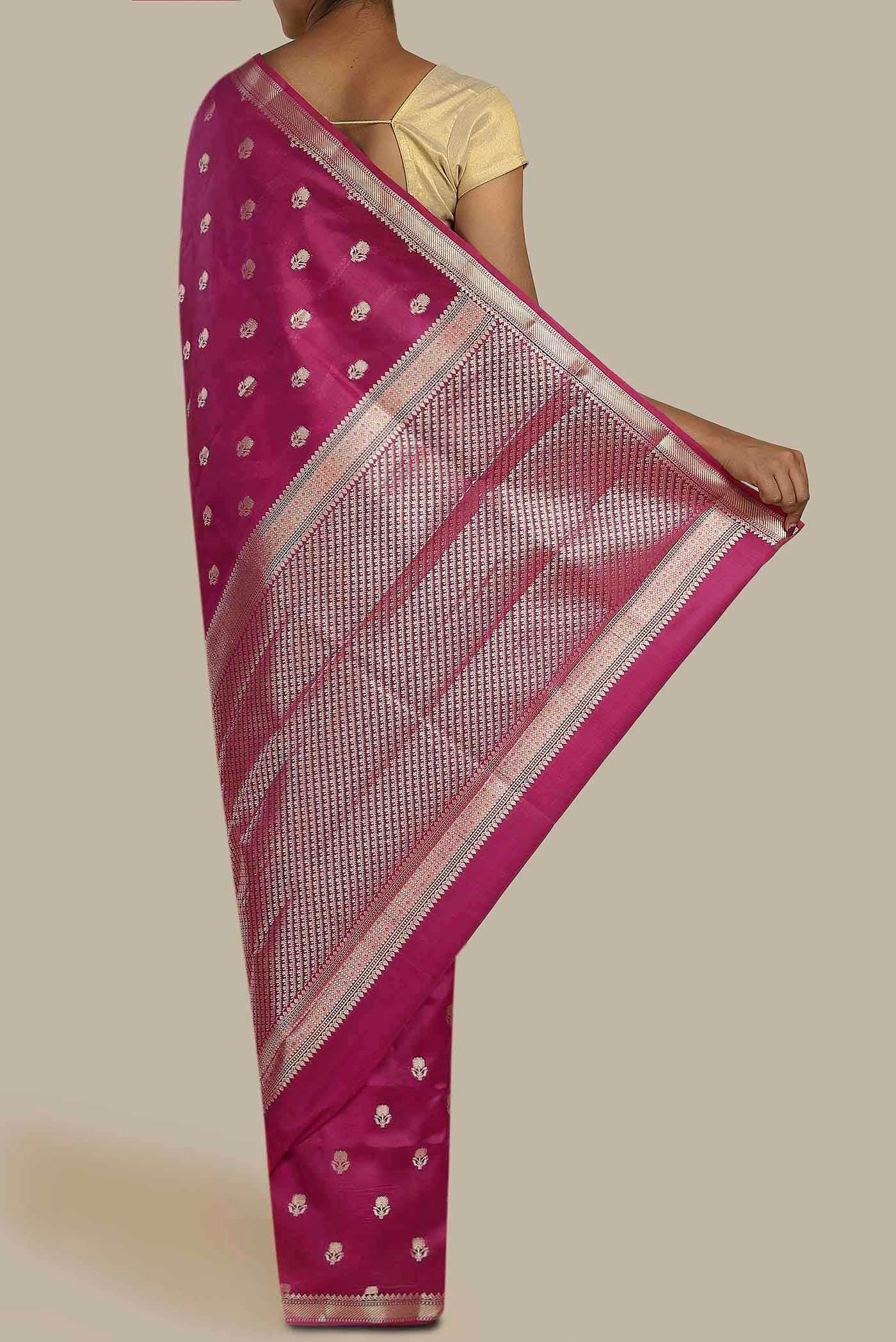 Pink Banarasi Raw Silk Saree