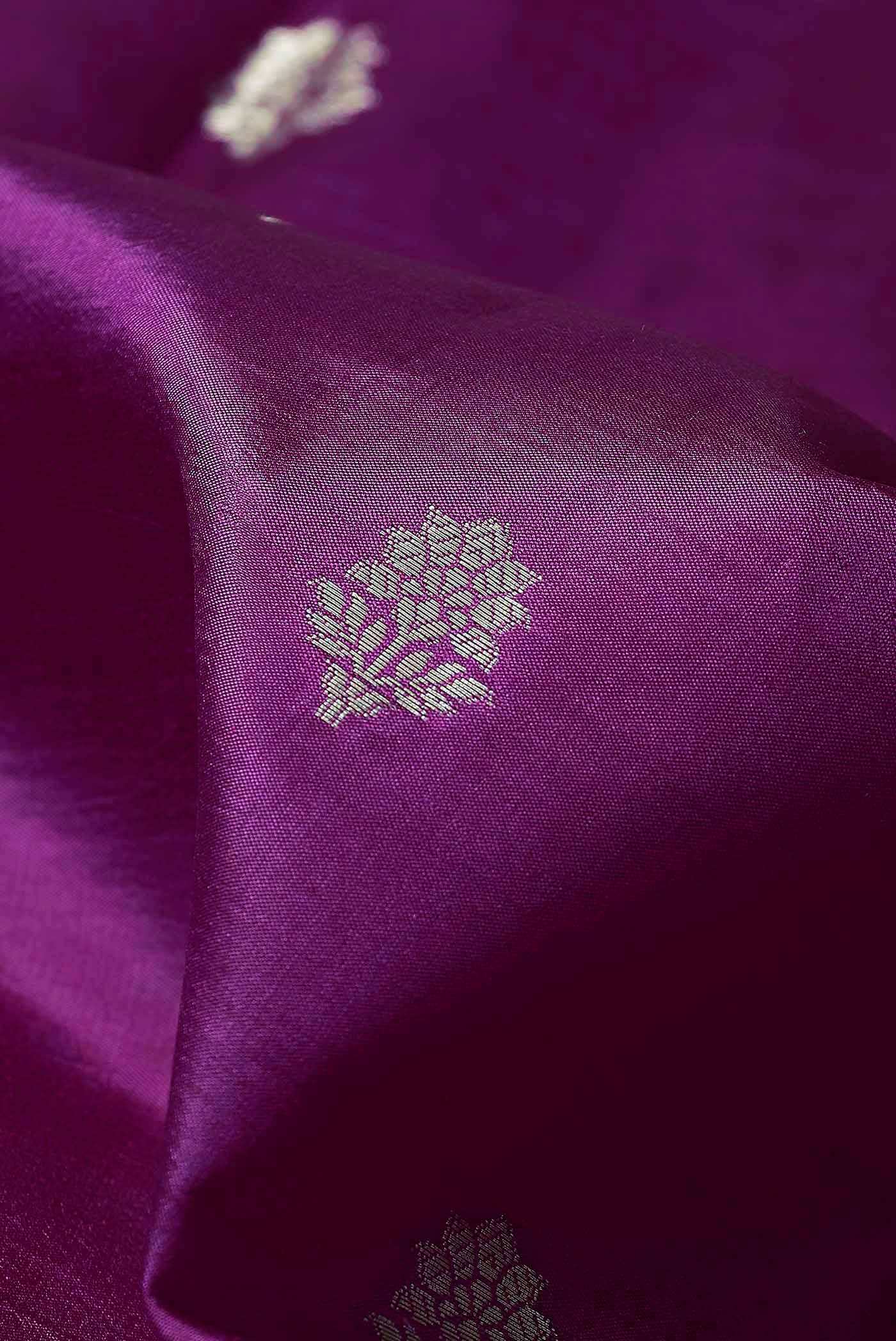 Violet Banarasi Raw Silk Saree