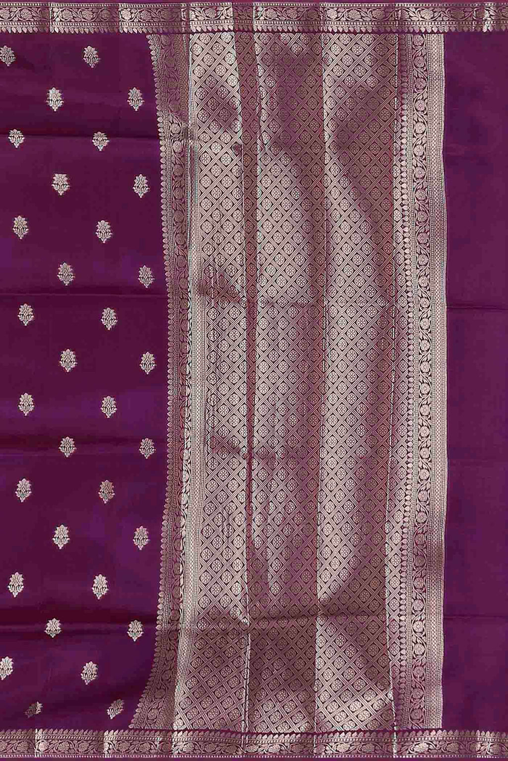 Violet Banarasi Raw Silk Saree