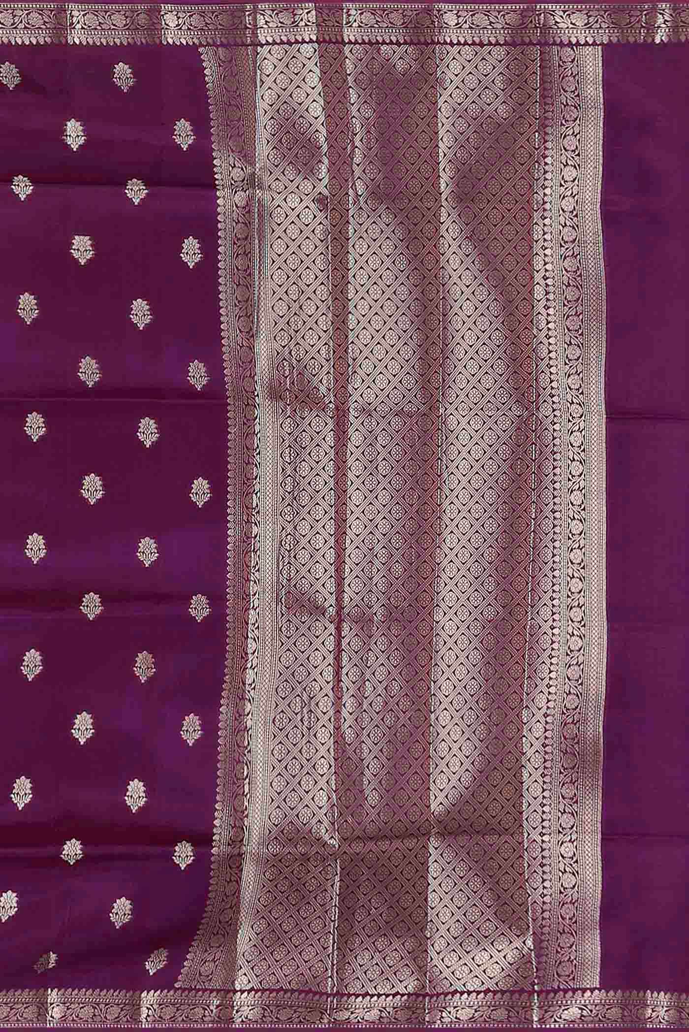 Violet Banarasi Raw Silk Saree