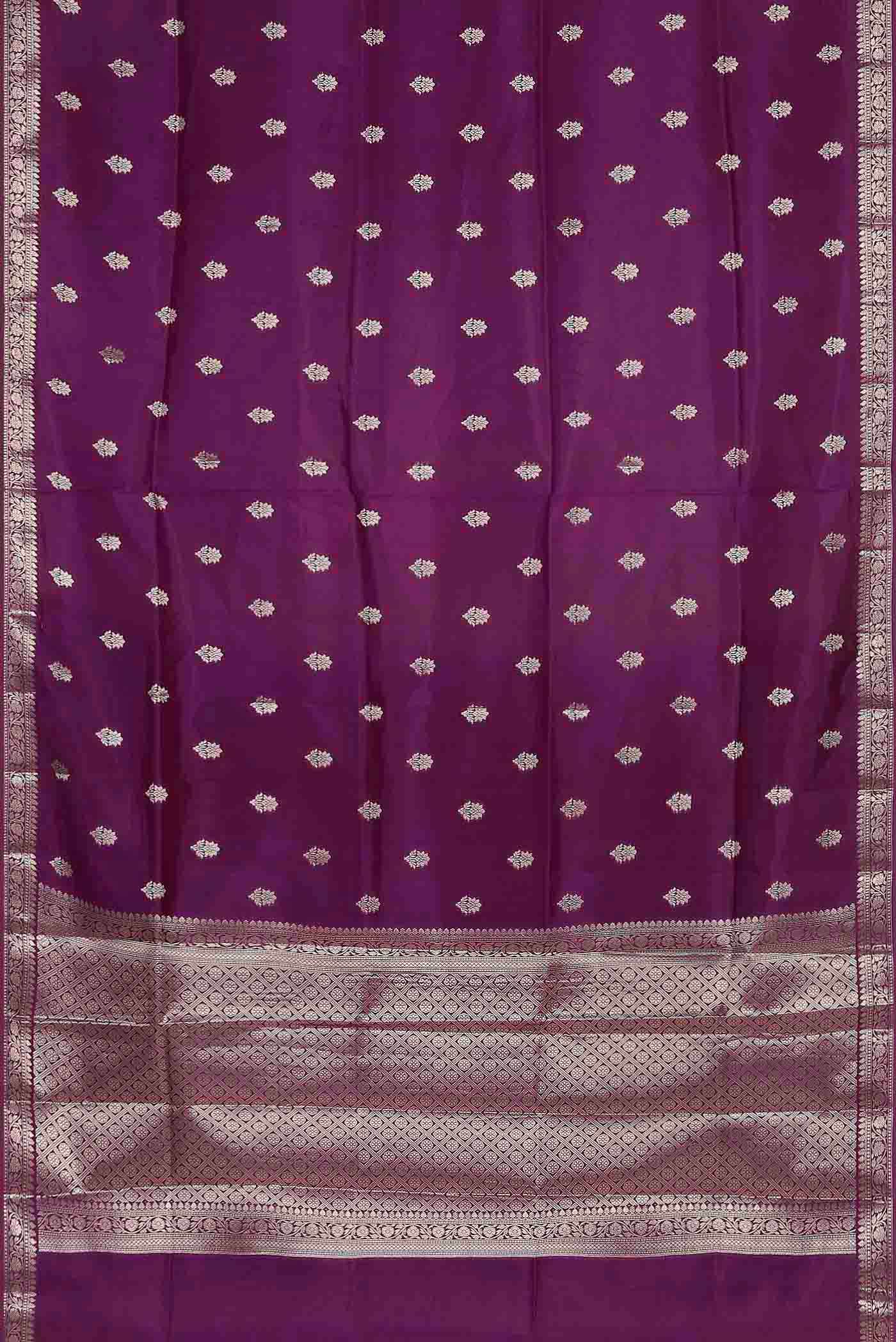 Violet Banarasi Raw Silk Saree