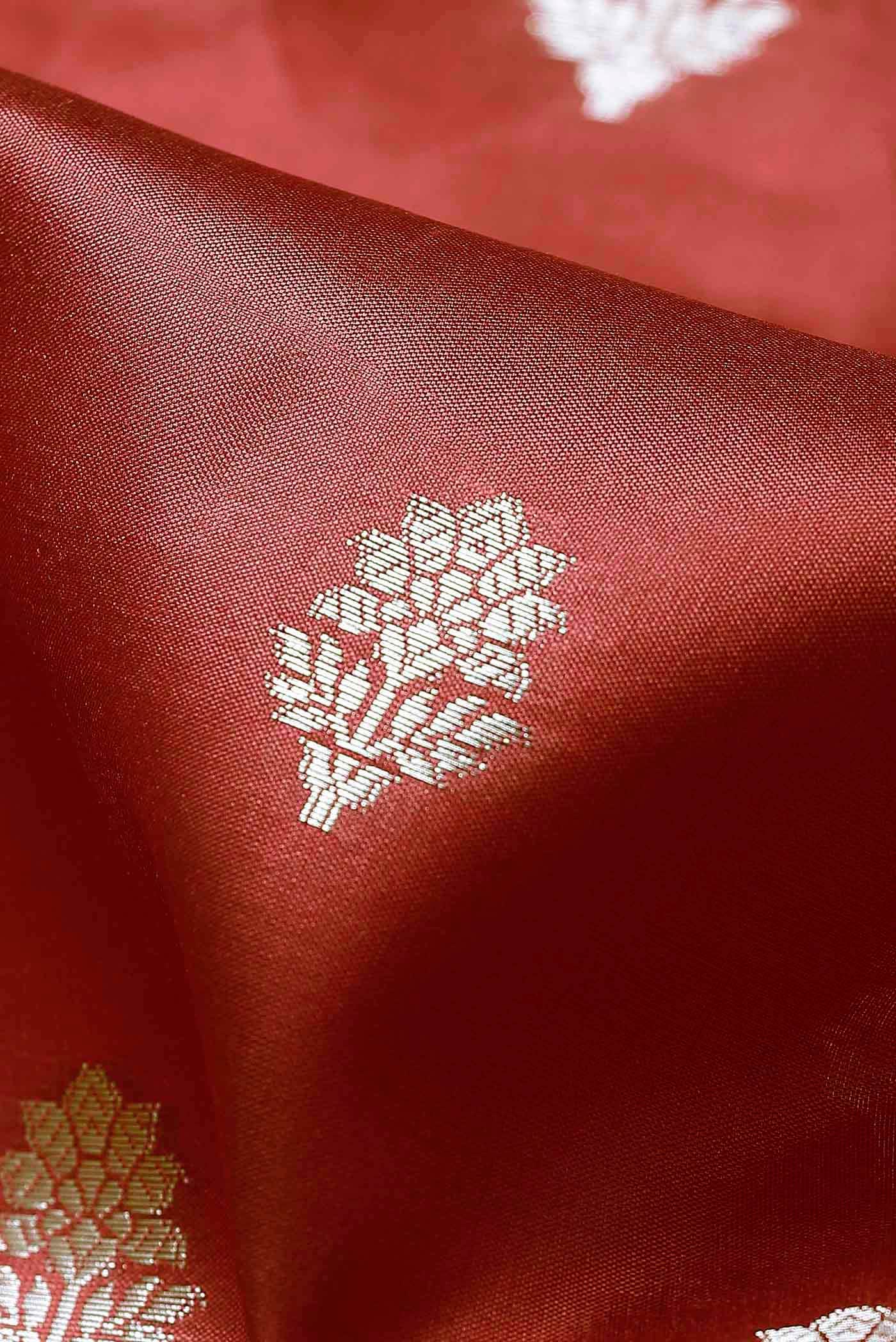 Maroon Banarasi Raw Silk Saree