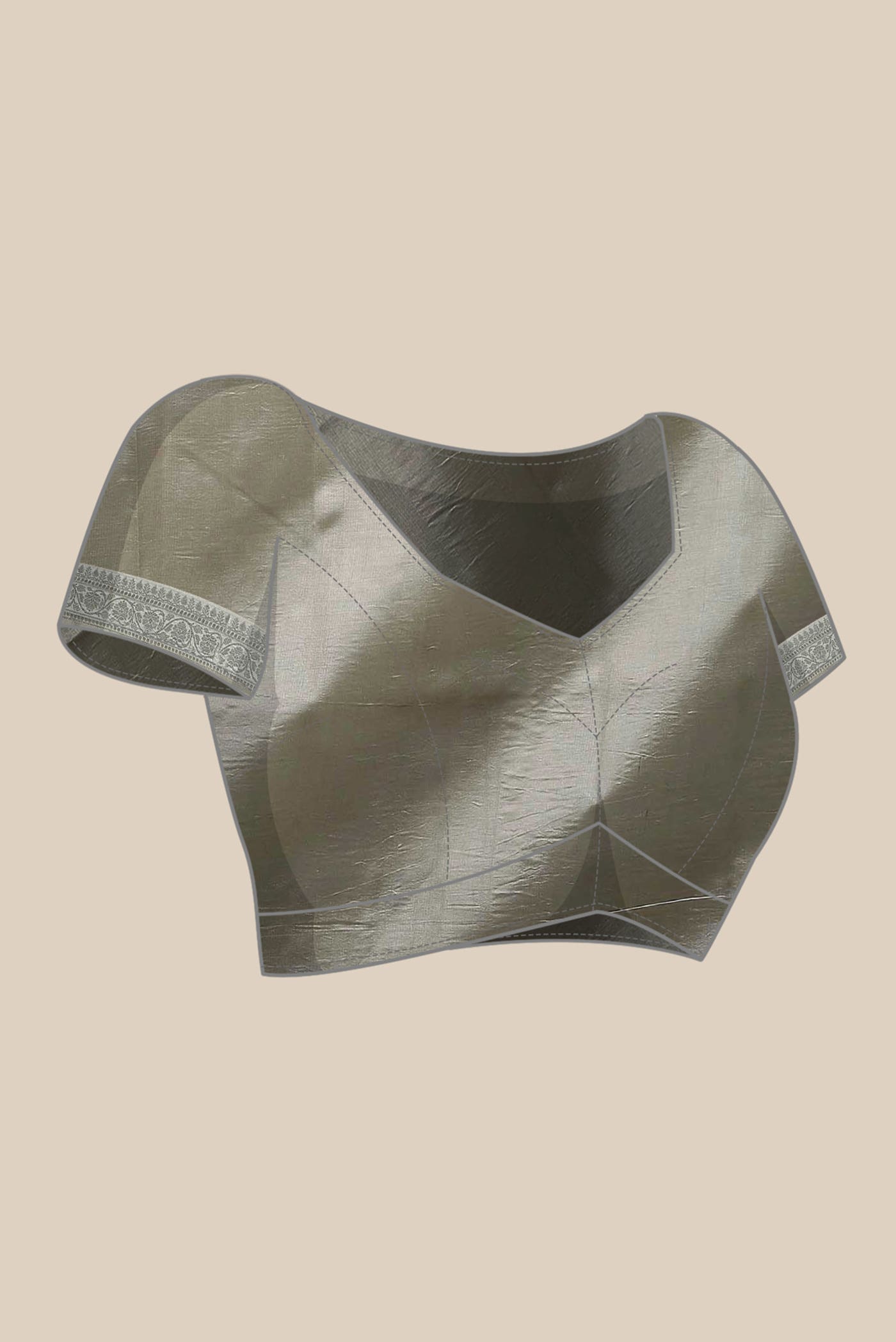 Beige Banarasi Raw Silk Saree