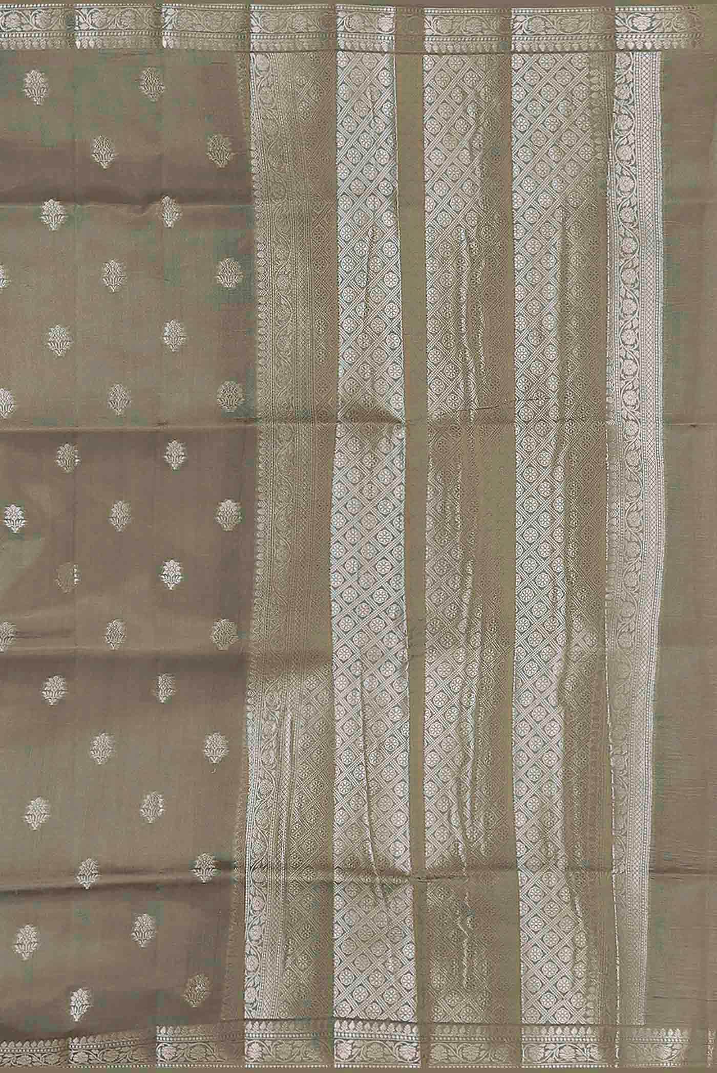 Beige Banarasi Raw Silk Saree
