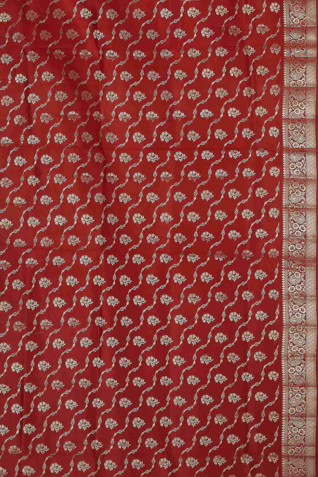 Red Banarasi Raw Silk Saree