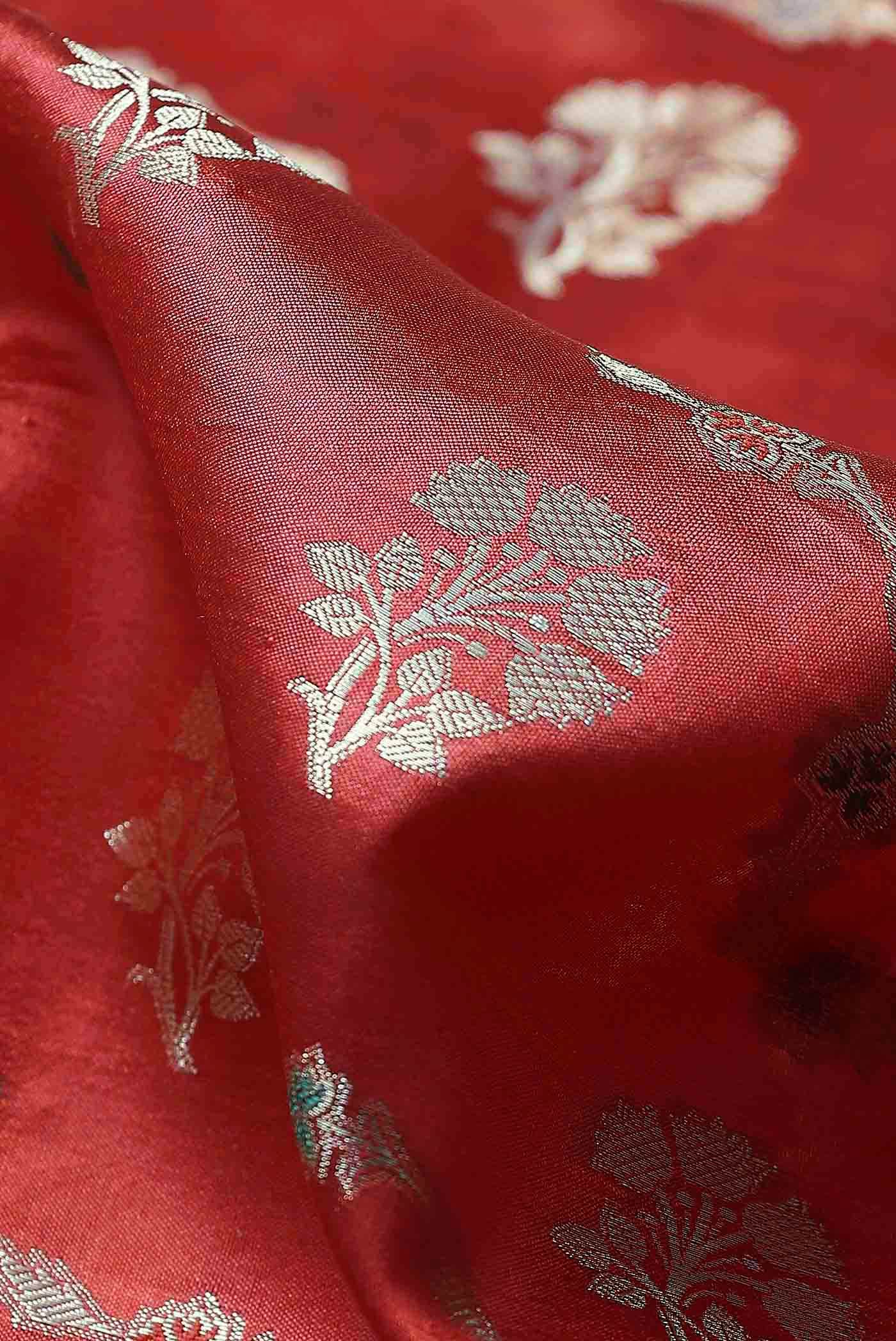 Red Banarasi Raw Silk Saree