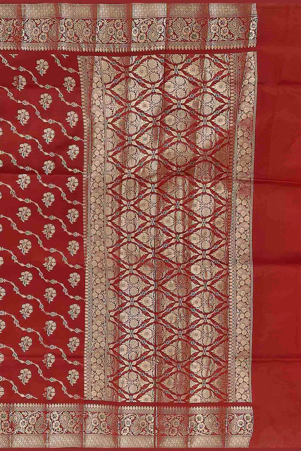 Red Banarasi Raw Silk Saree
