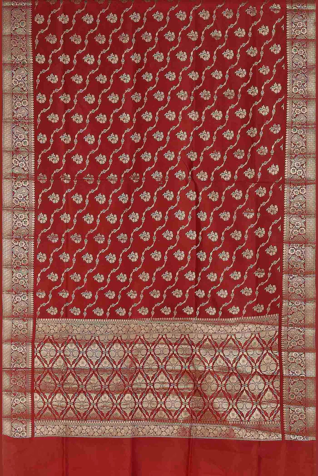 Red Banarasi Raw Silk Saree