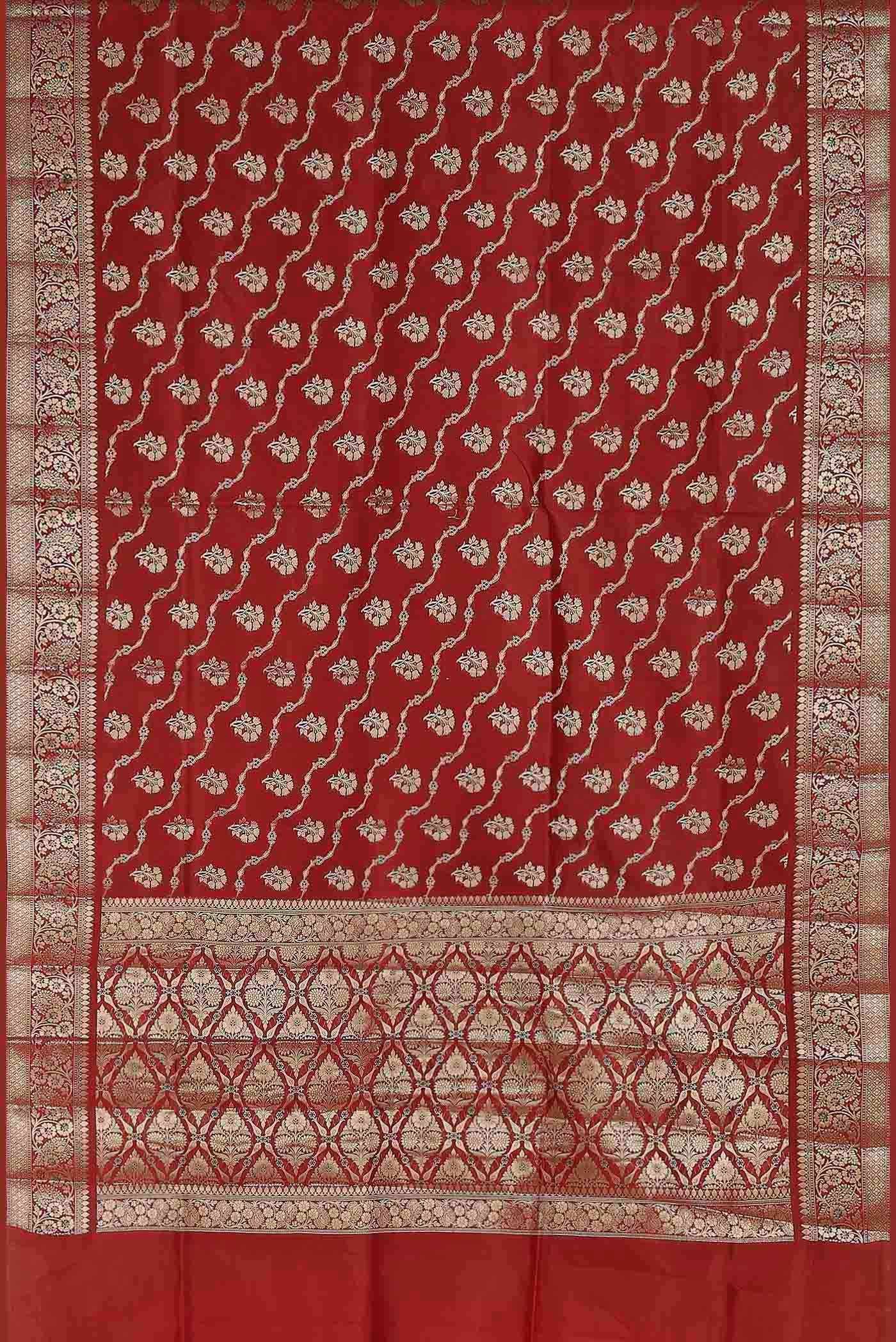 Red Banarasi Raw Silk Saree