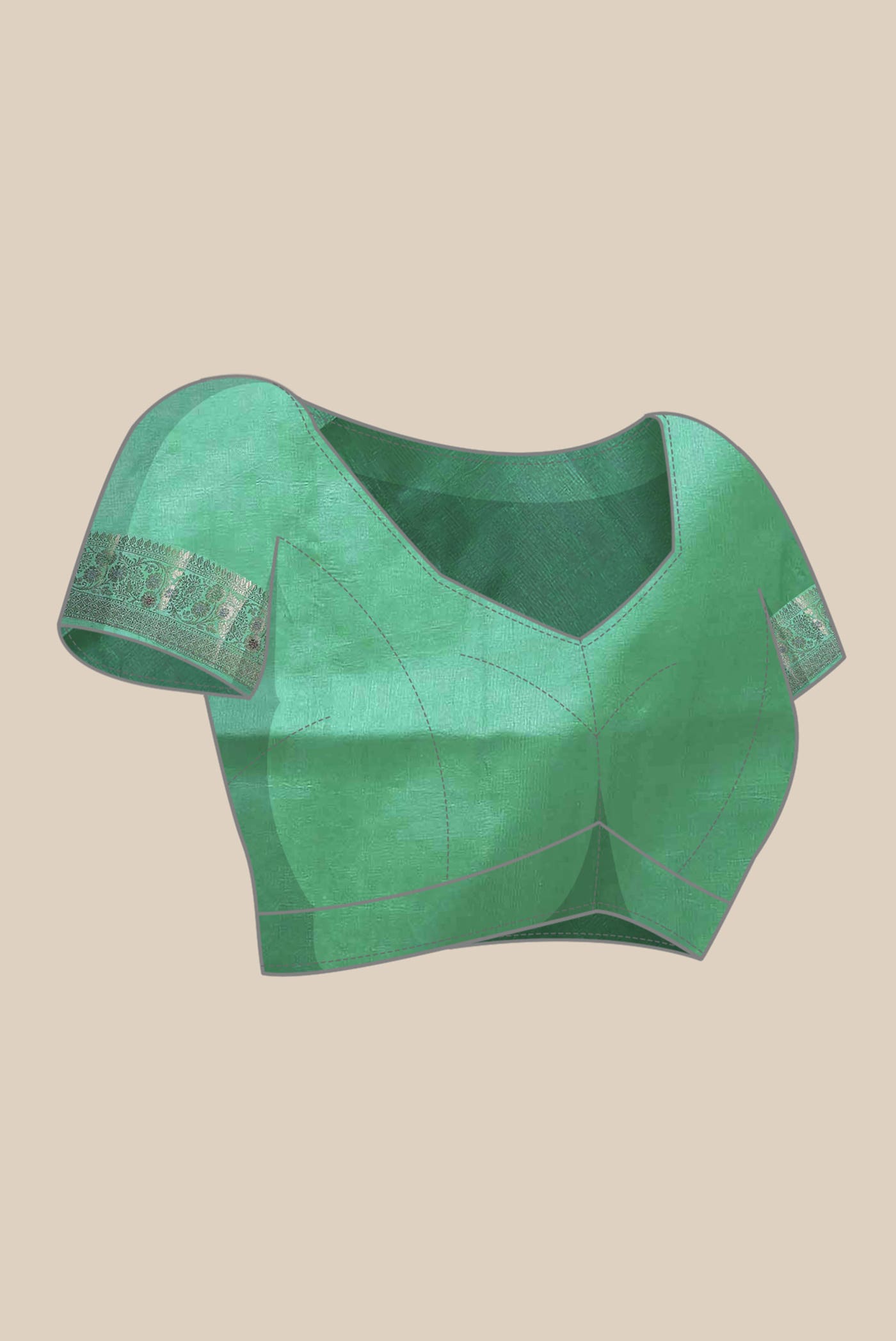Green Banarasi Raw Silk Saree