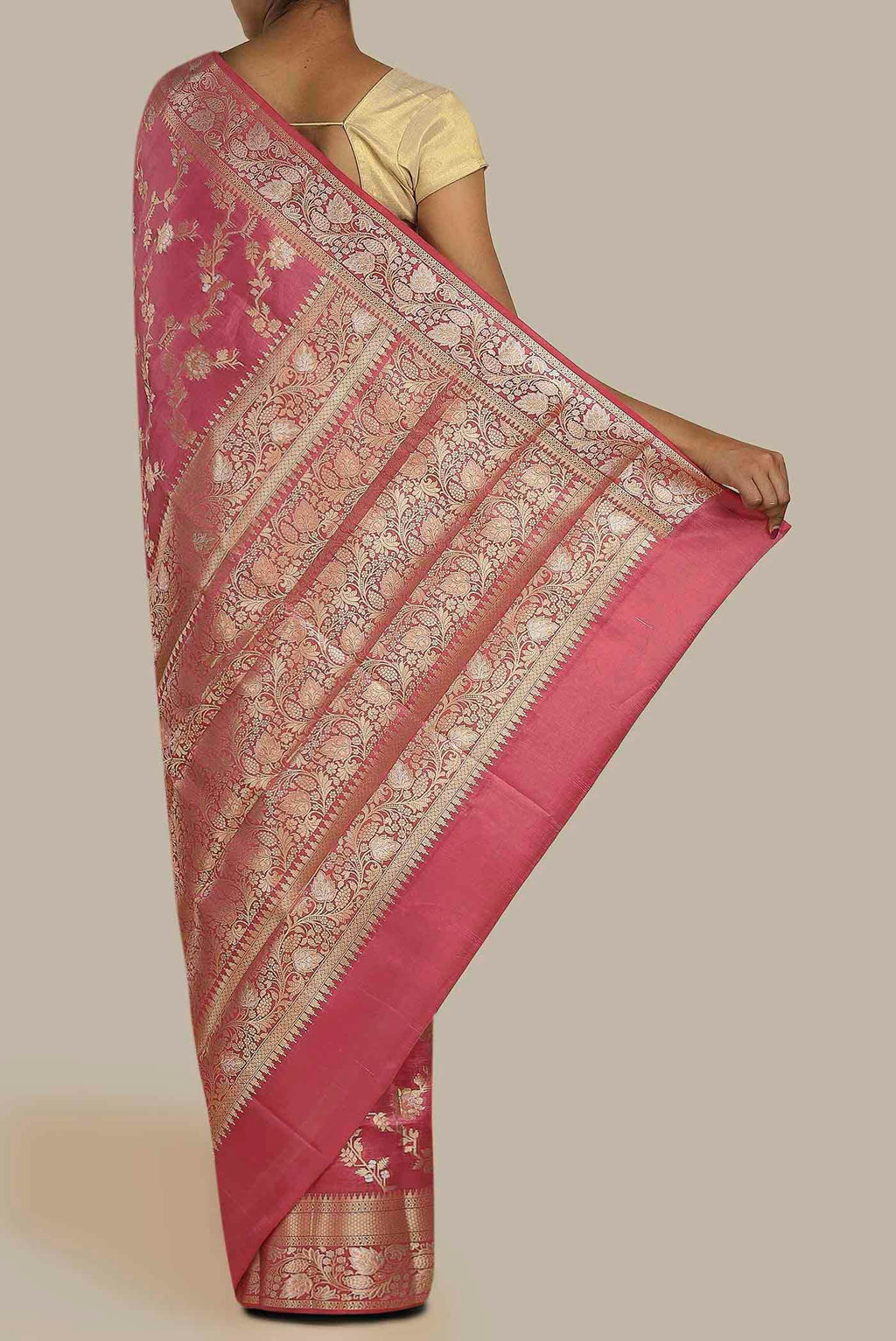 Green Banarasi Raw Silk Saree