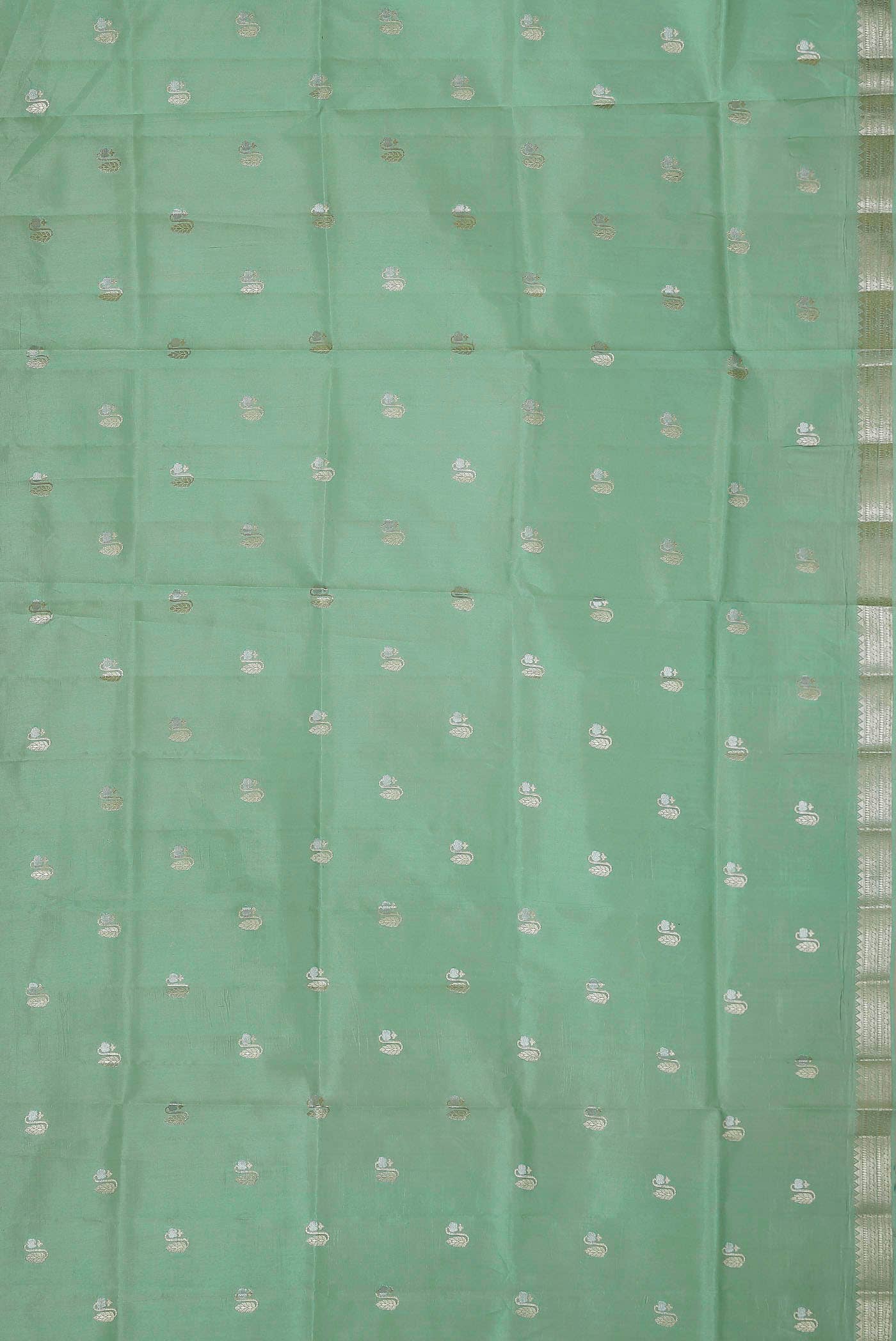 Green Banarasi Raw Silk Saree