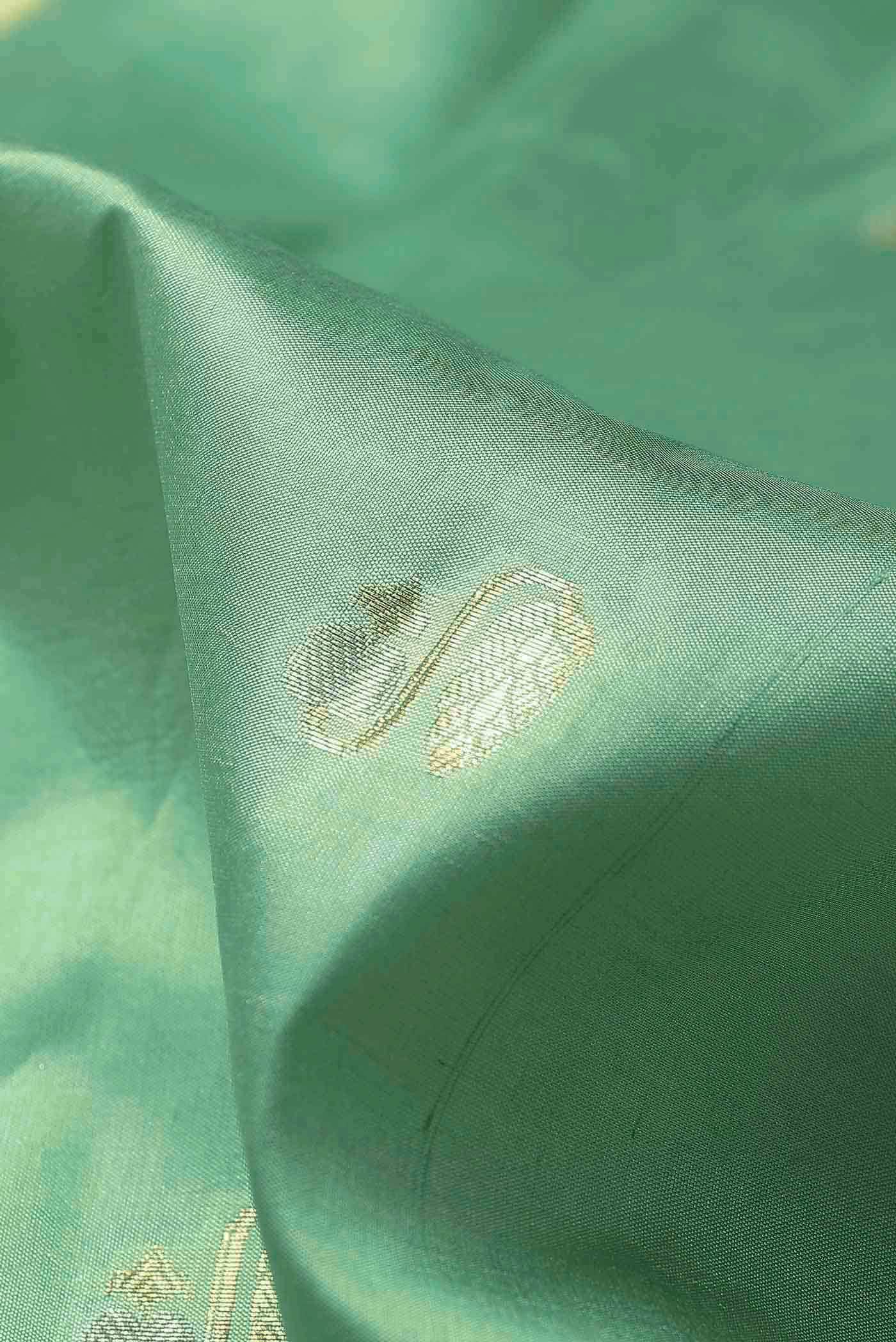 Green Banarasi Raw Silk Saree