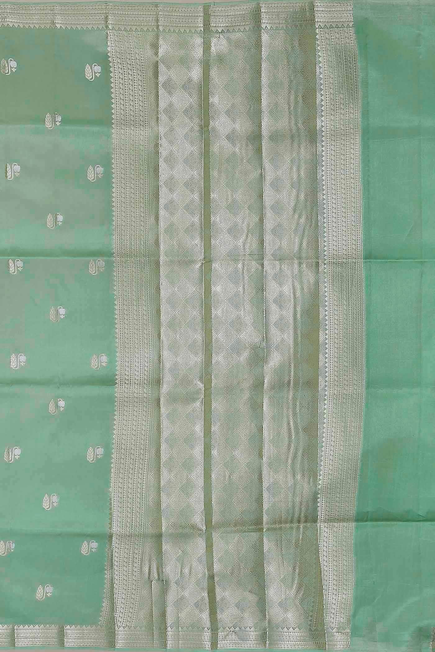 Green Banarasi Raw Silk Saree