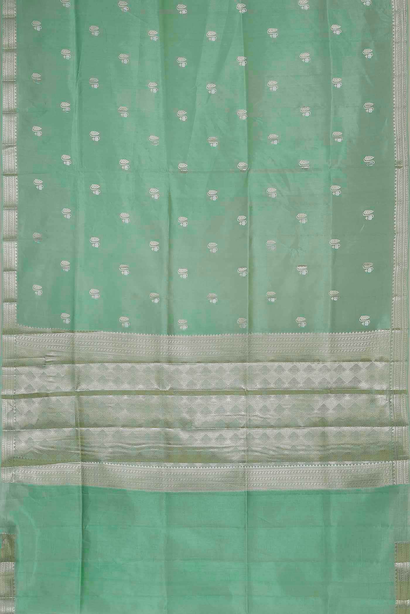 Green Banarasi Raw Silk Saree