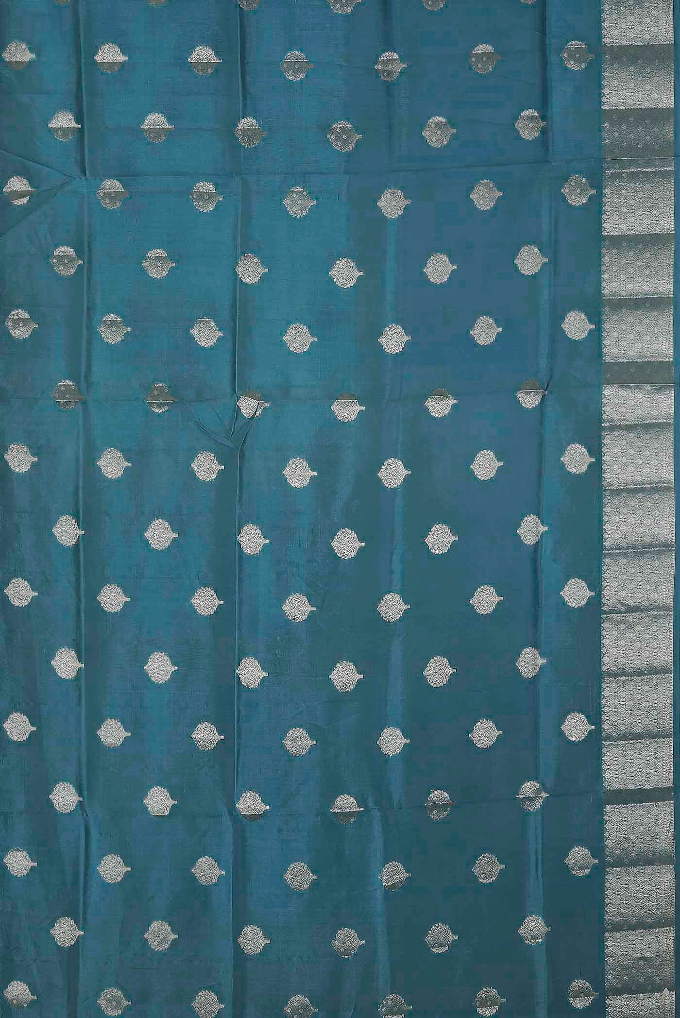 Blue Banarasi Raw Silk Saree