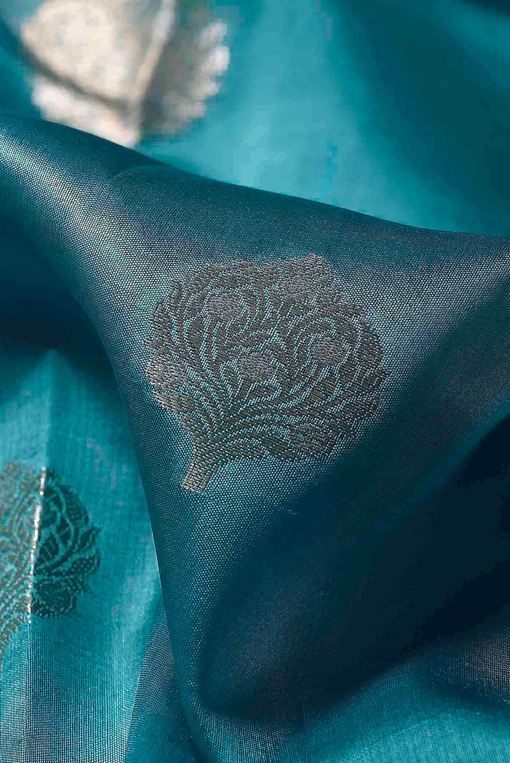Blue Banarasi Raw Silk Saree