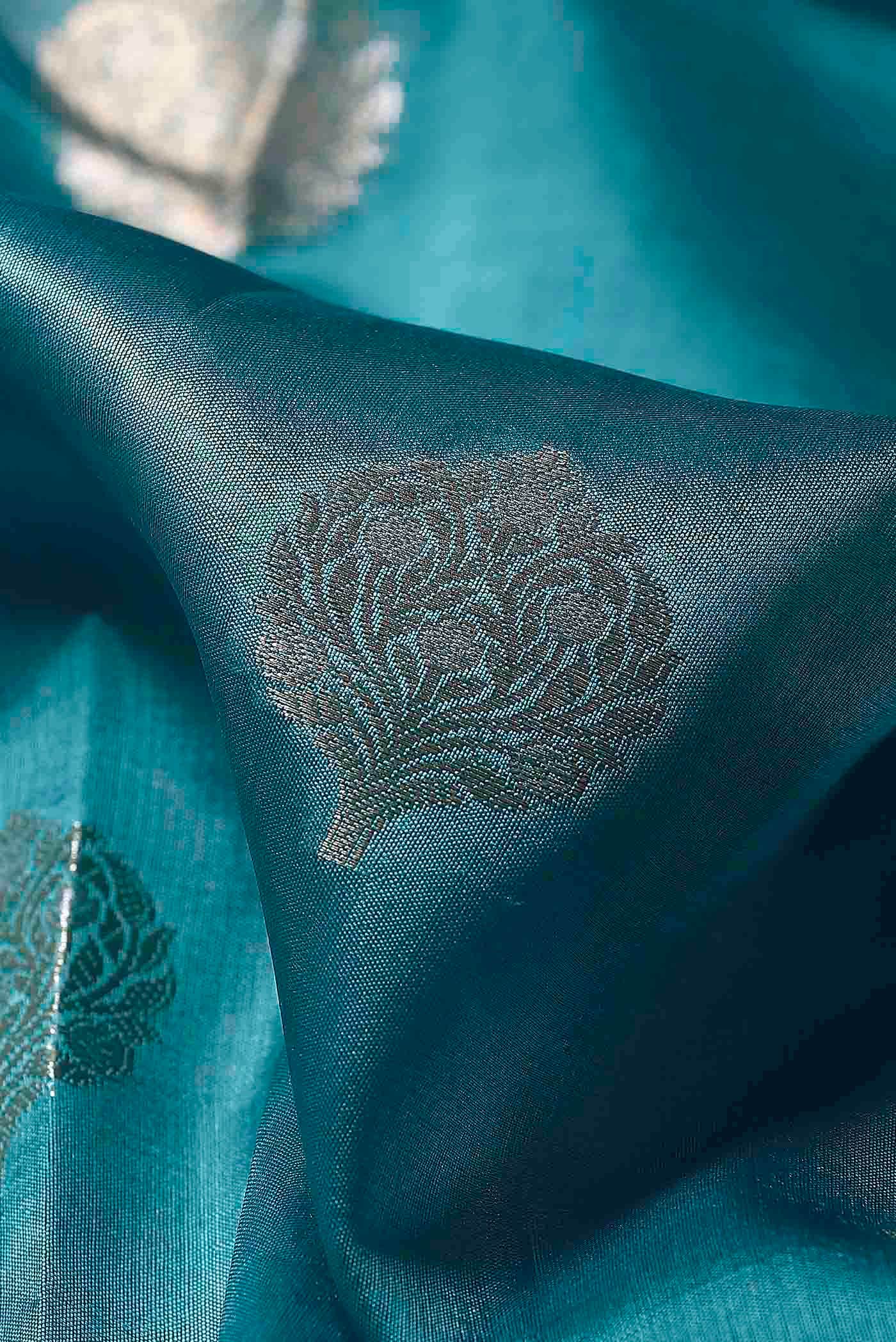 Blue Banarasi Raw Silk Saree