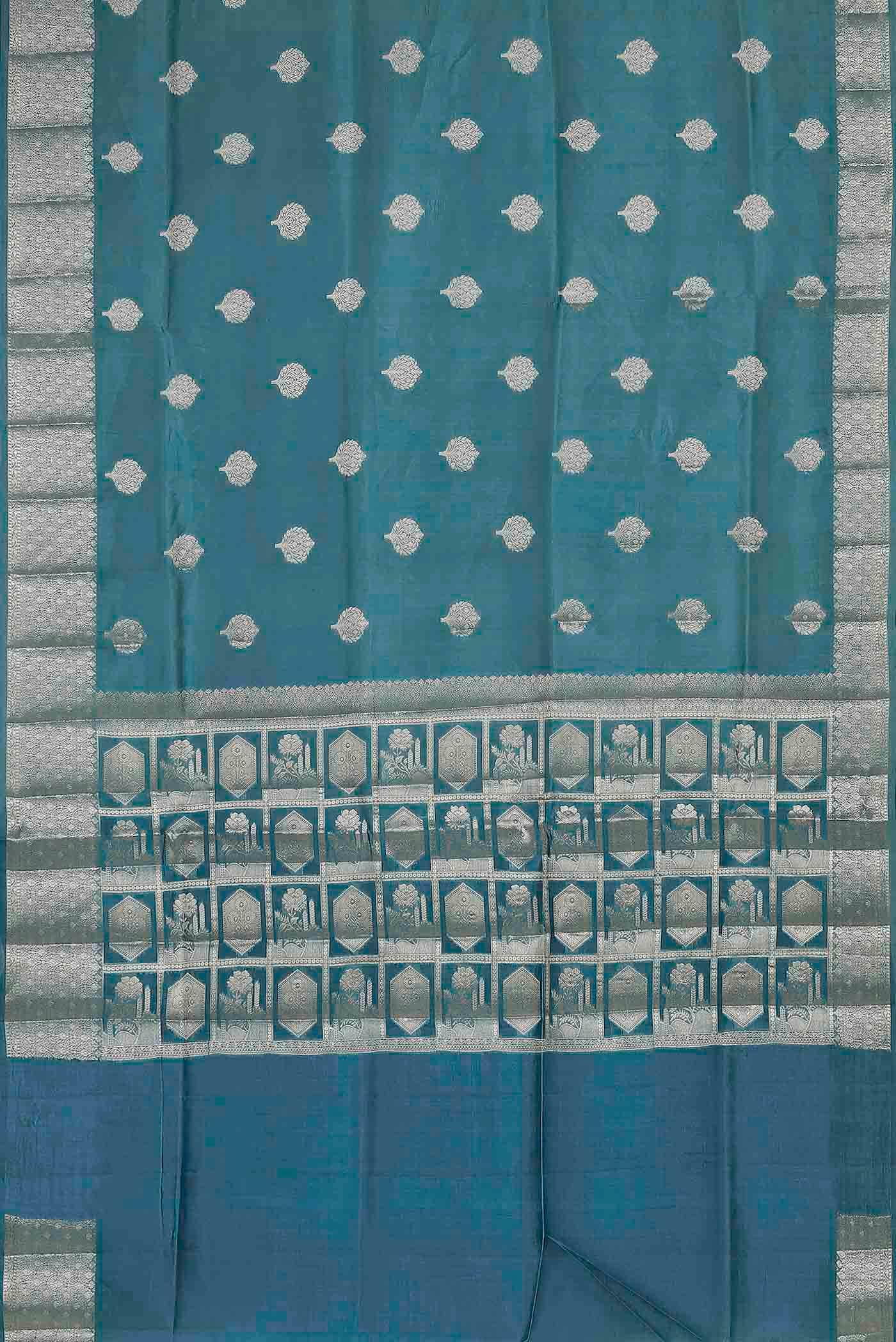 Blue Banarasi Raw Silk Saree