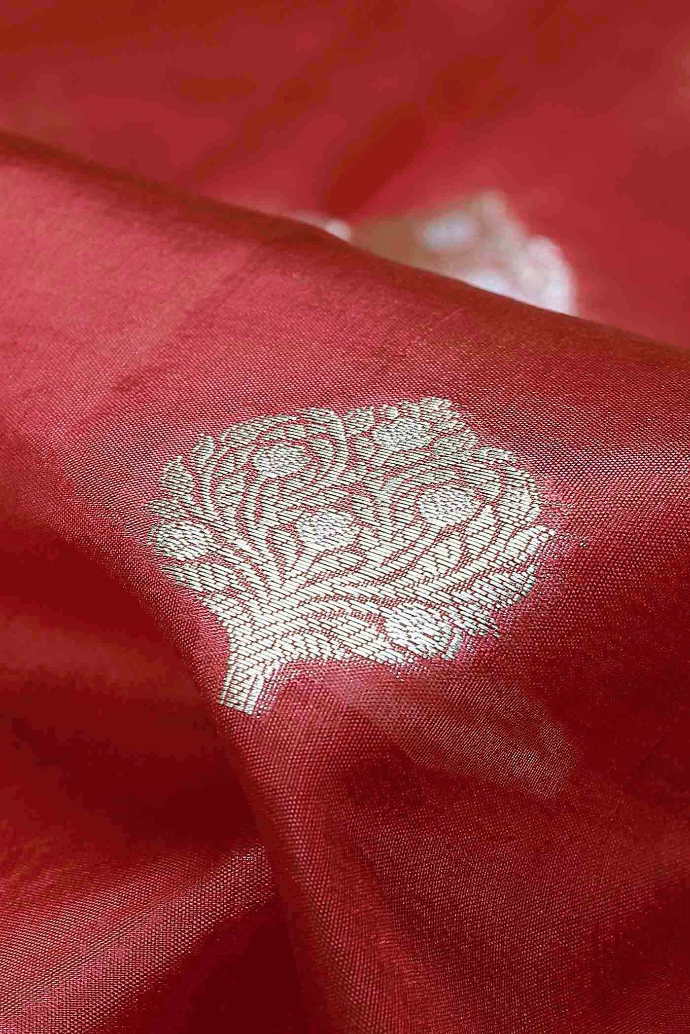 Maroon Banarasi Raw Silk Saree