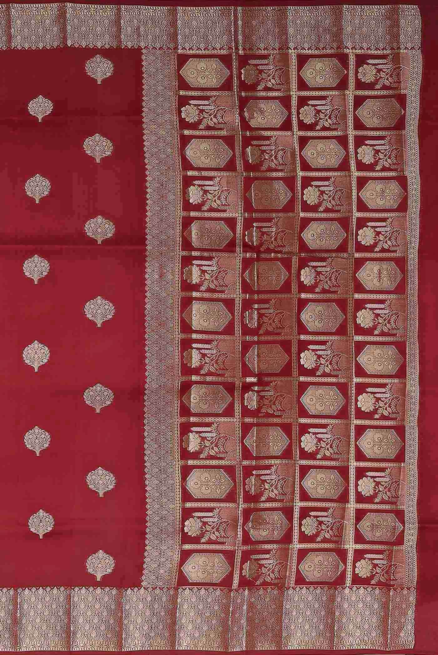 Maroon Banarasi Raw Silk Saree
