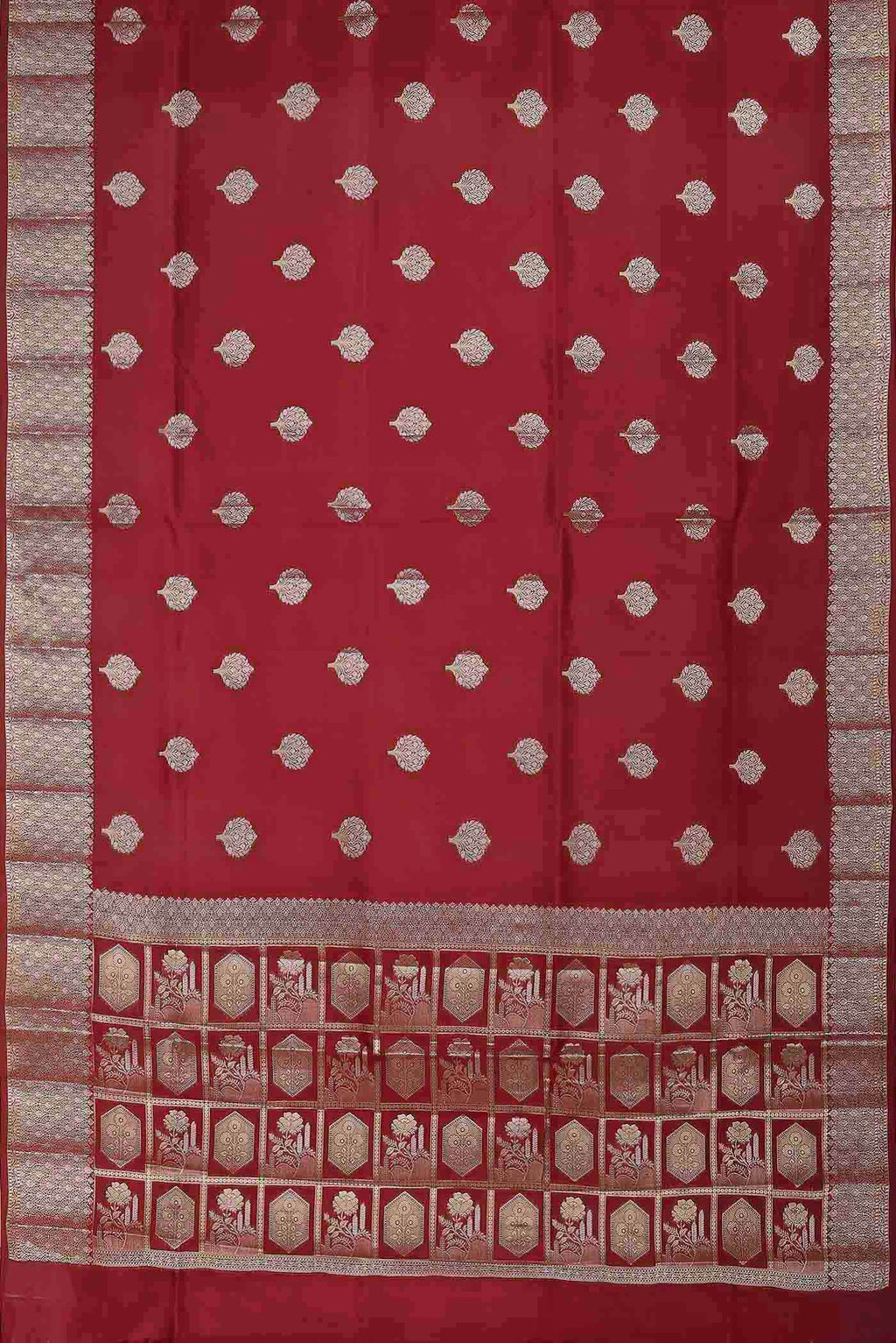 Maroon Banarasi Raw Silk Saree