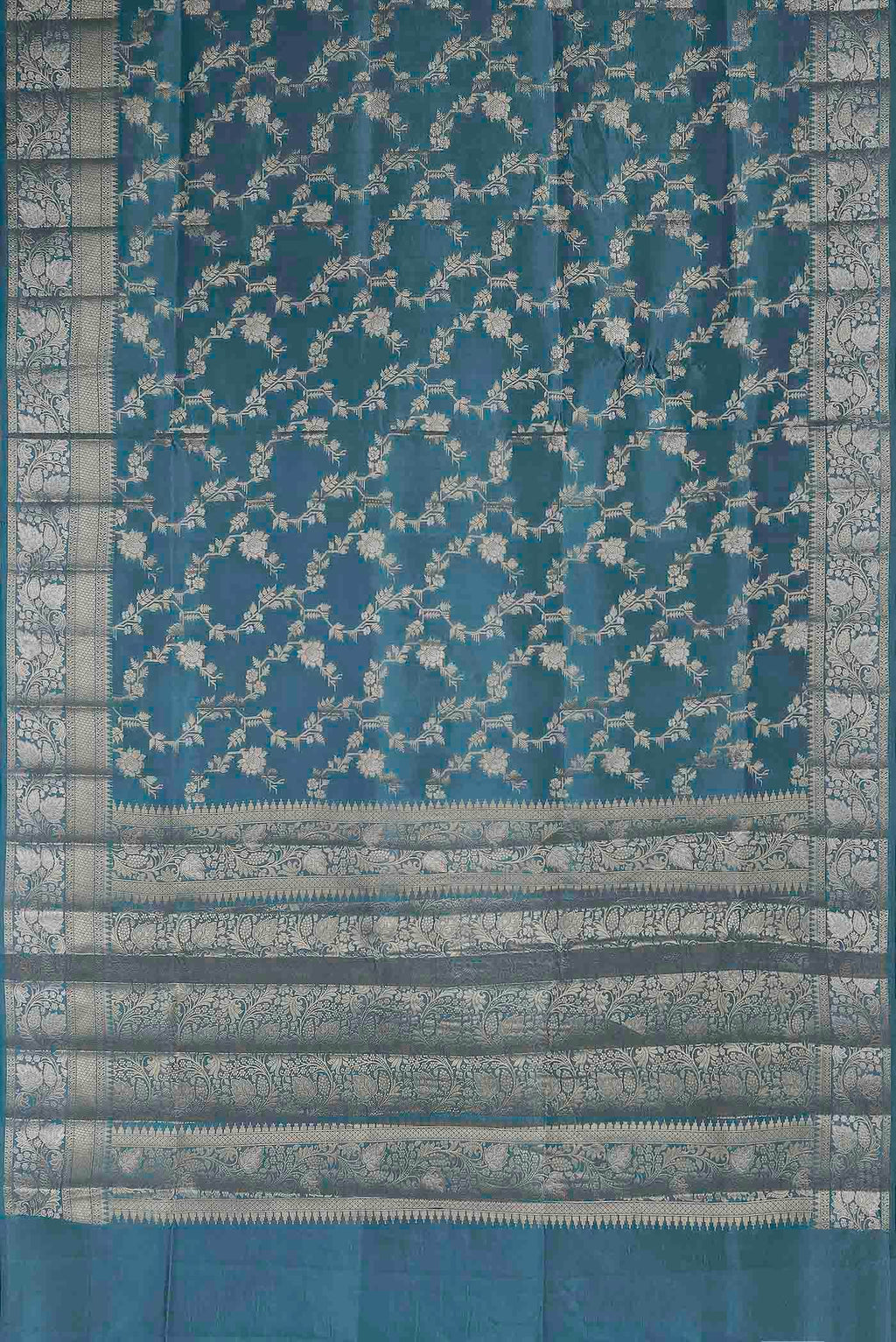 Blue Banarasi Raw Silk Saree