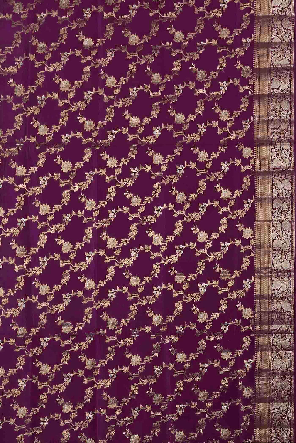 Purple Banarasi Raw Silk Saree
