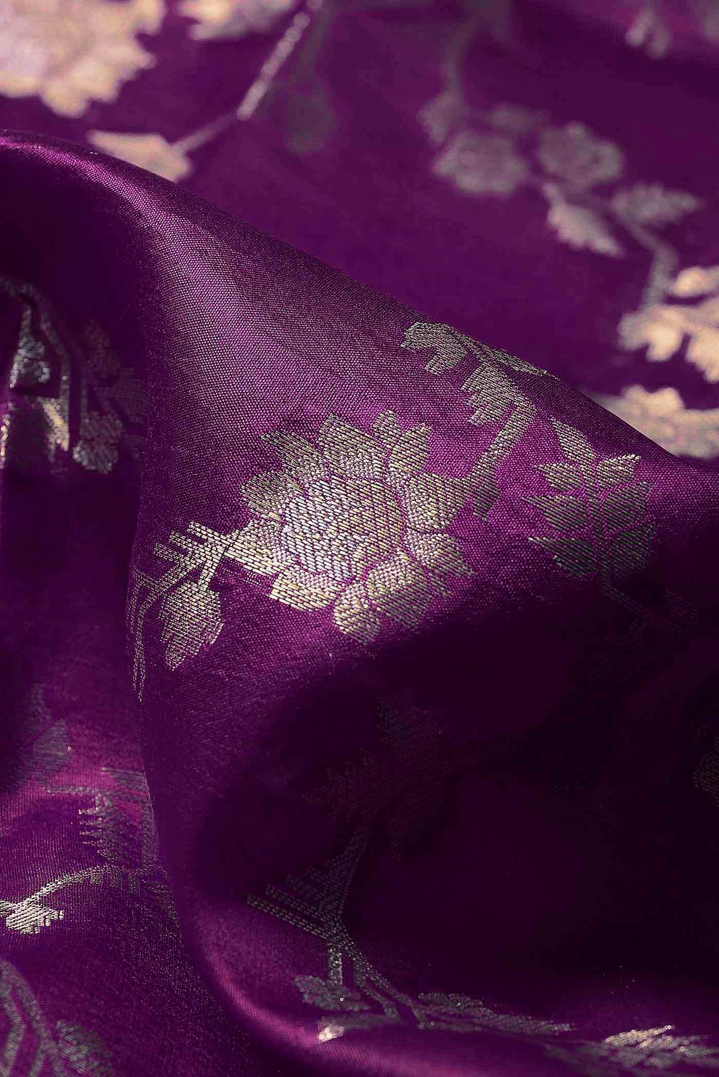 Purple Banarasi Raw Silk Saree