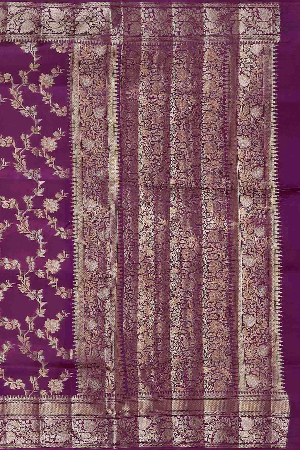 Purple Banarasi Raw Silk Saree
