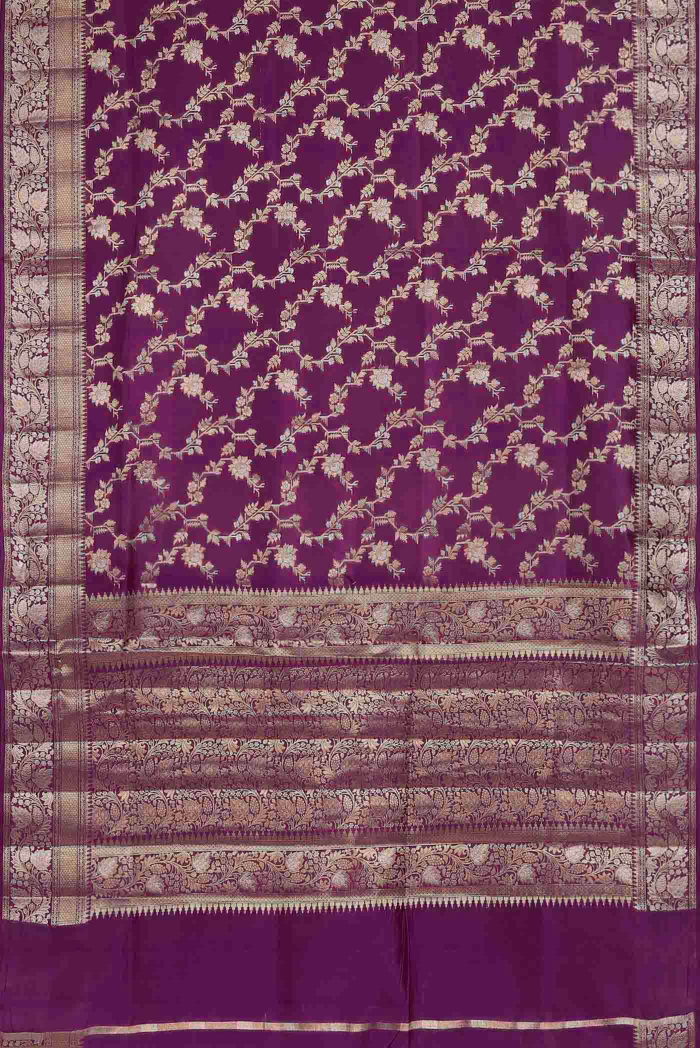 Purple Banarasi Raw Silk Saree
