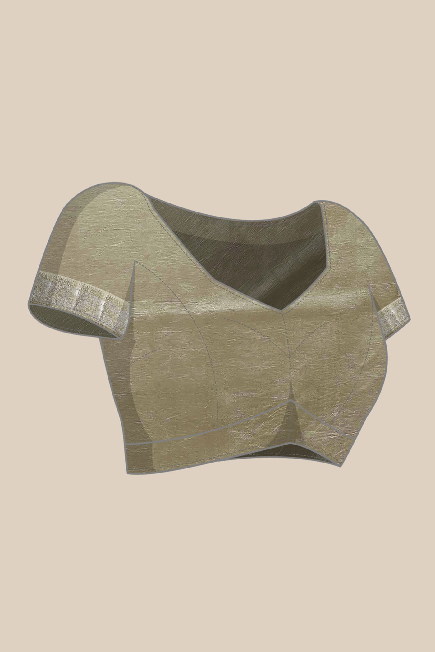 Beige Banarasi Raw Silk Saree