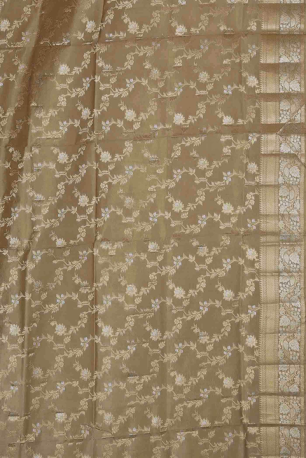 Beige Banarasi Raw Silk Saree