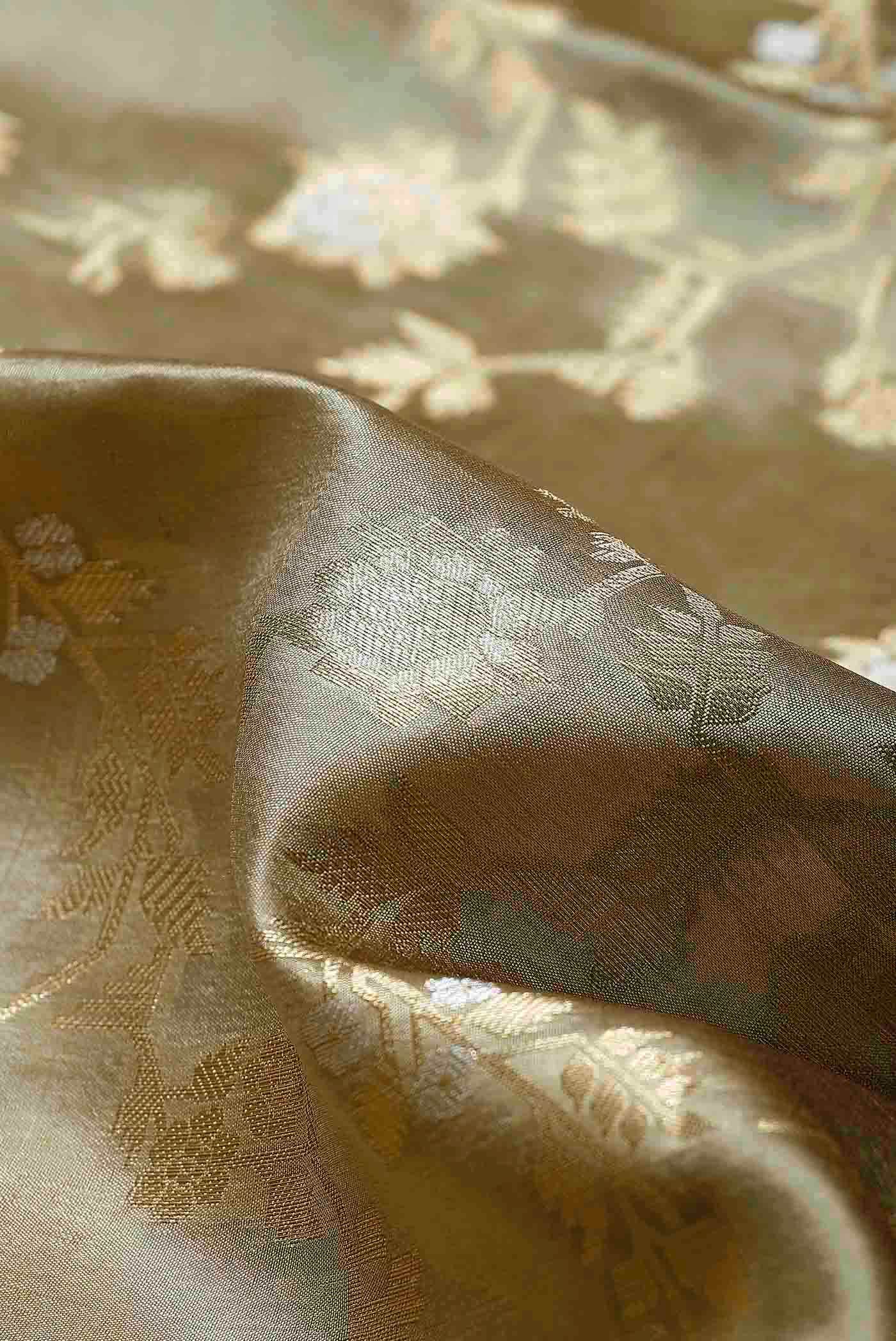 Beige Banarasi Raw Silk Saree