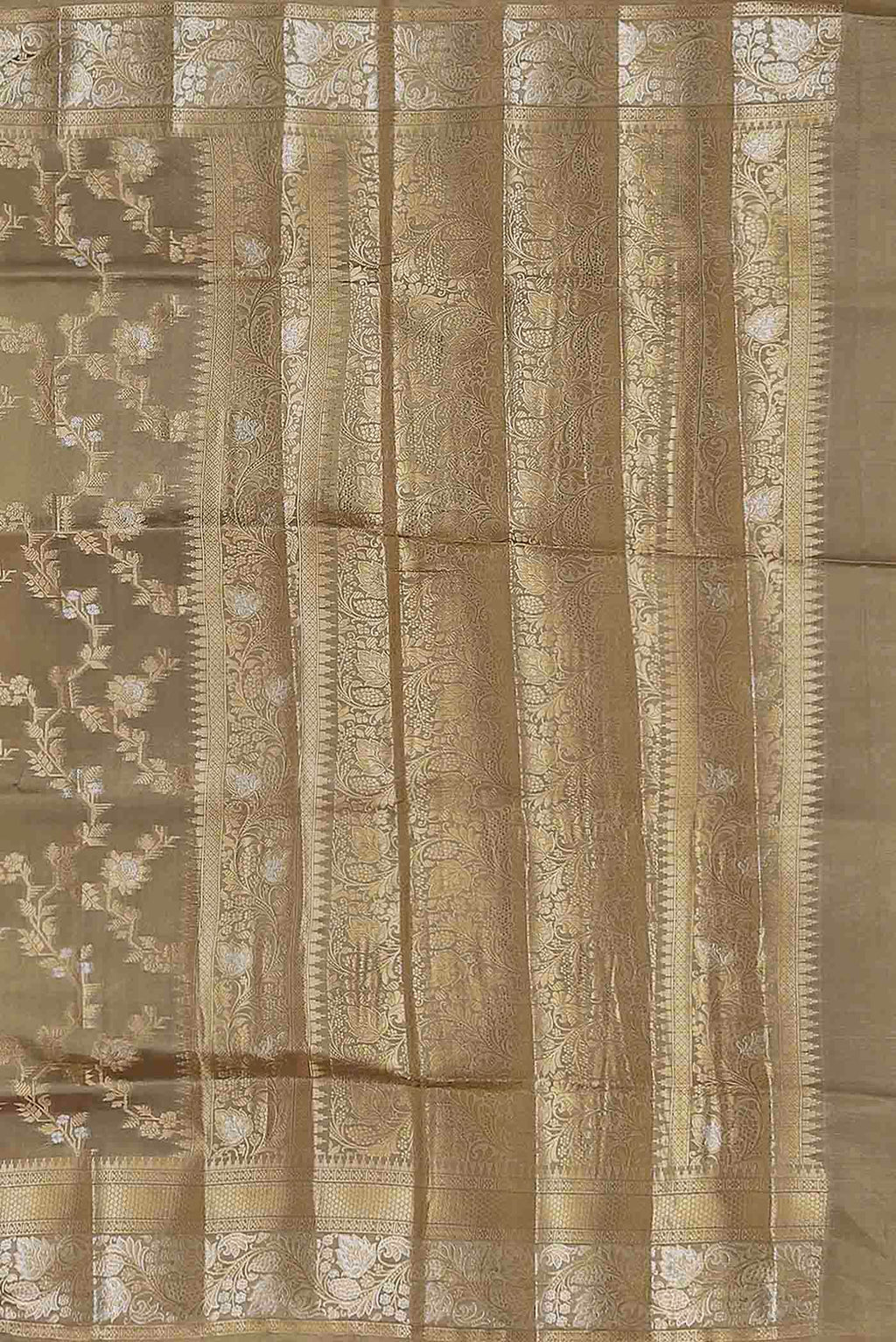 Beige Banarasi Raw Silk Saree